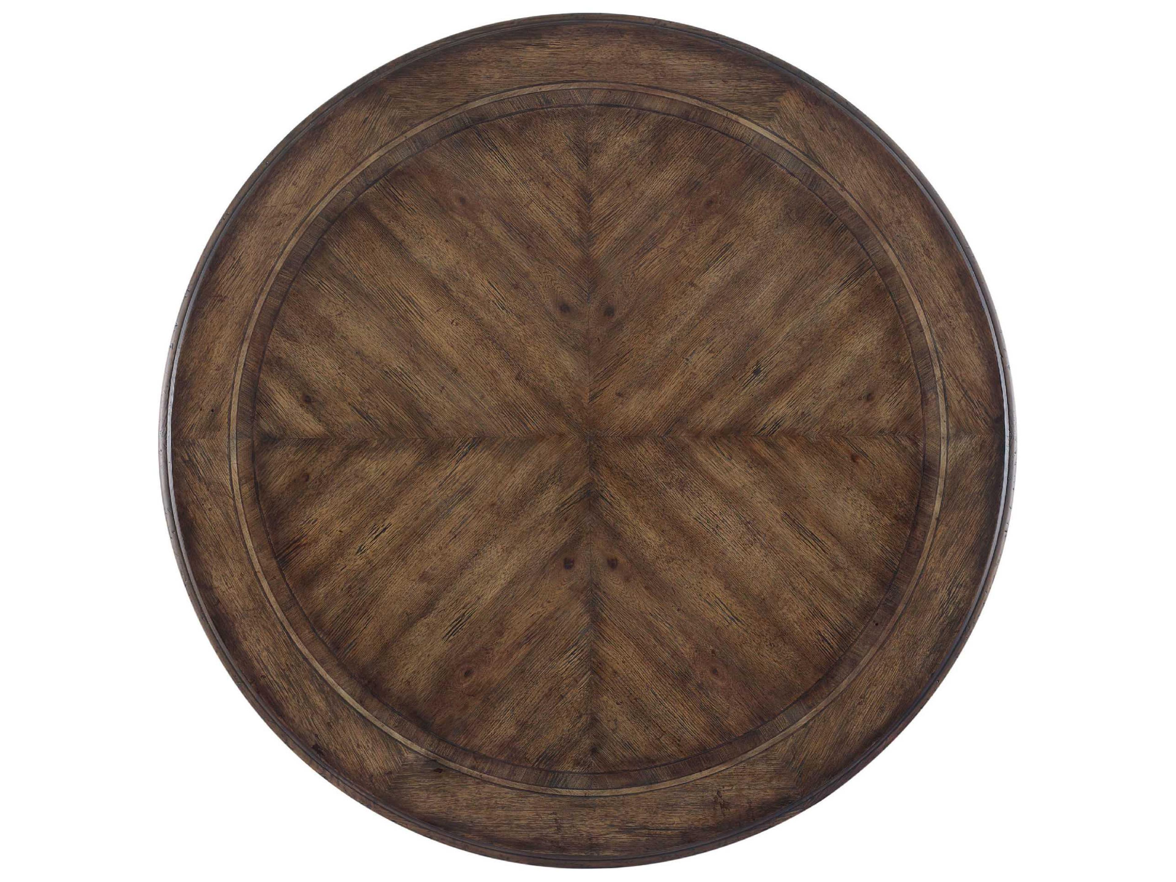 Luxecor Heritage Round Wood Rustic Walnut Dining Table