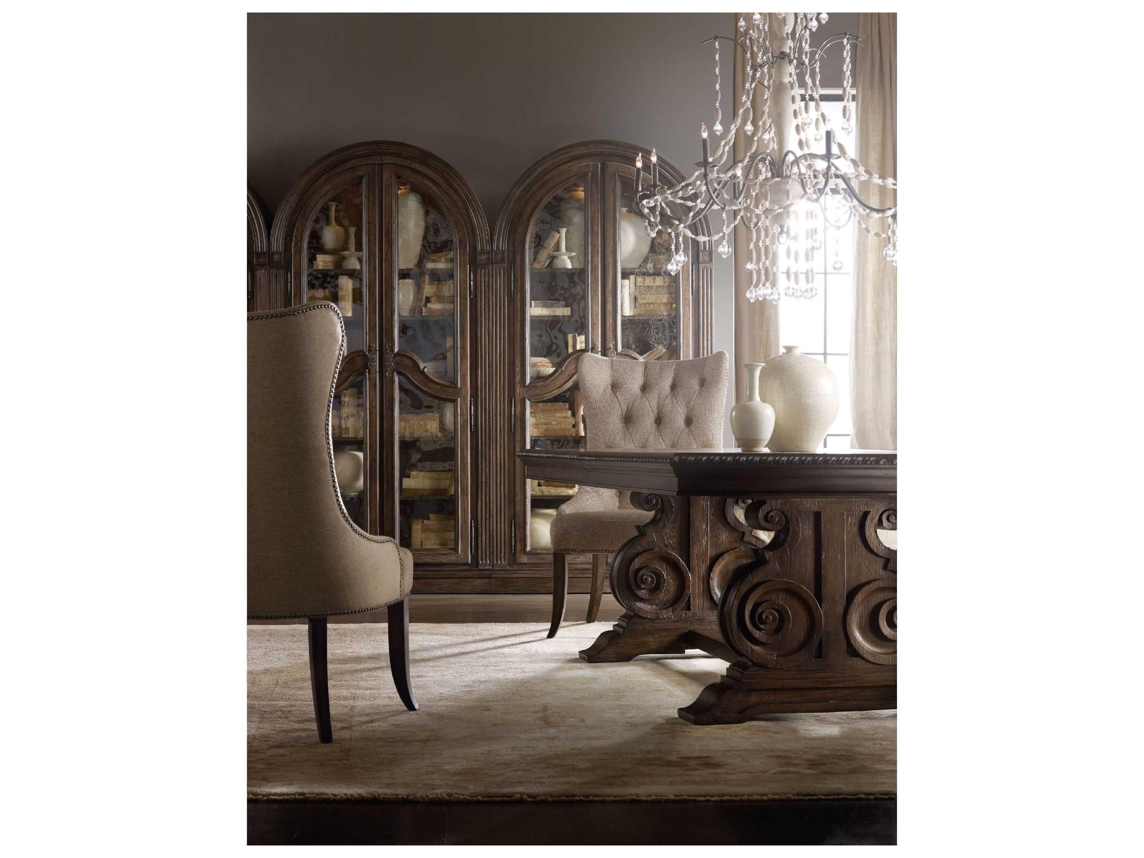 Luxecor Heritage Tufted Hardwood Beige Upholstered Side Dining Chair