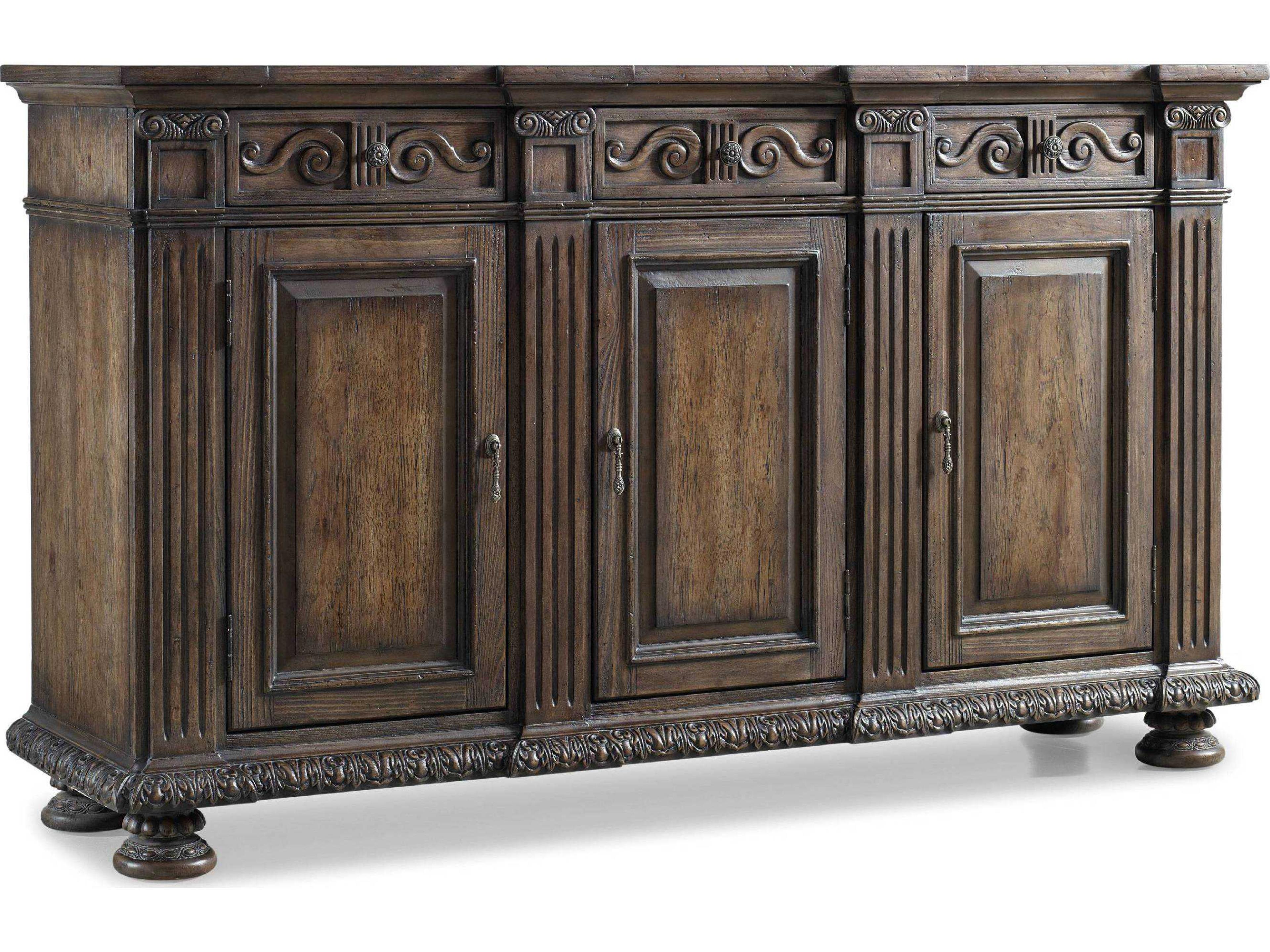 Rhapsody 72" Ash Wood Walnut Colored Rustic Credenza Sideboard