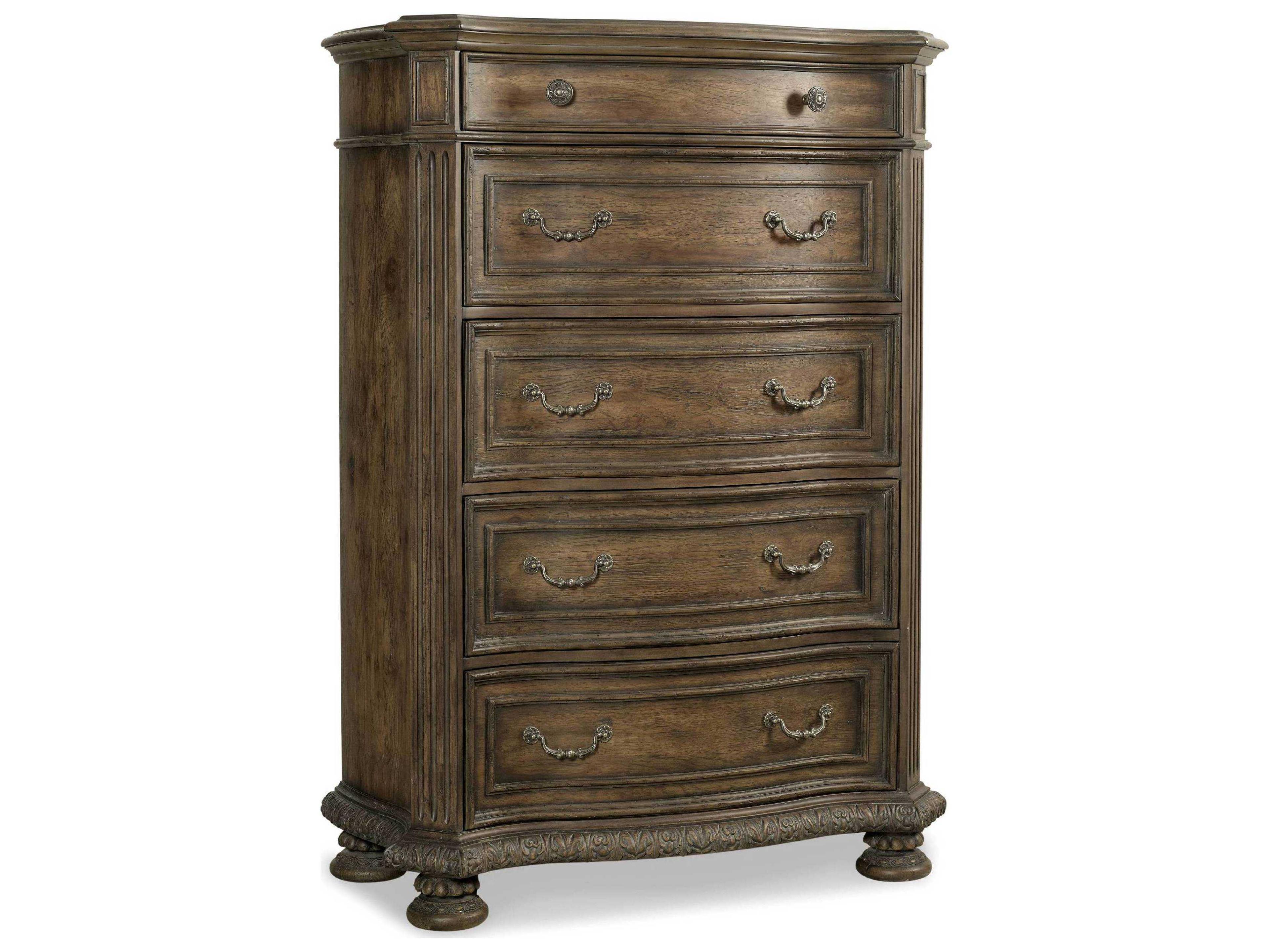Rhapsody Five Drawer Chest in Walnut Rustic Finish