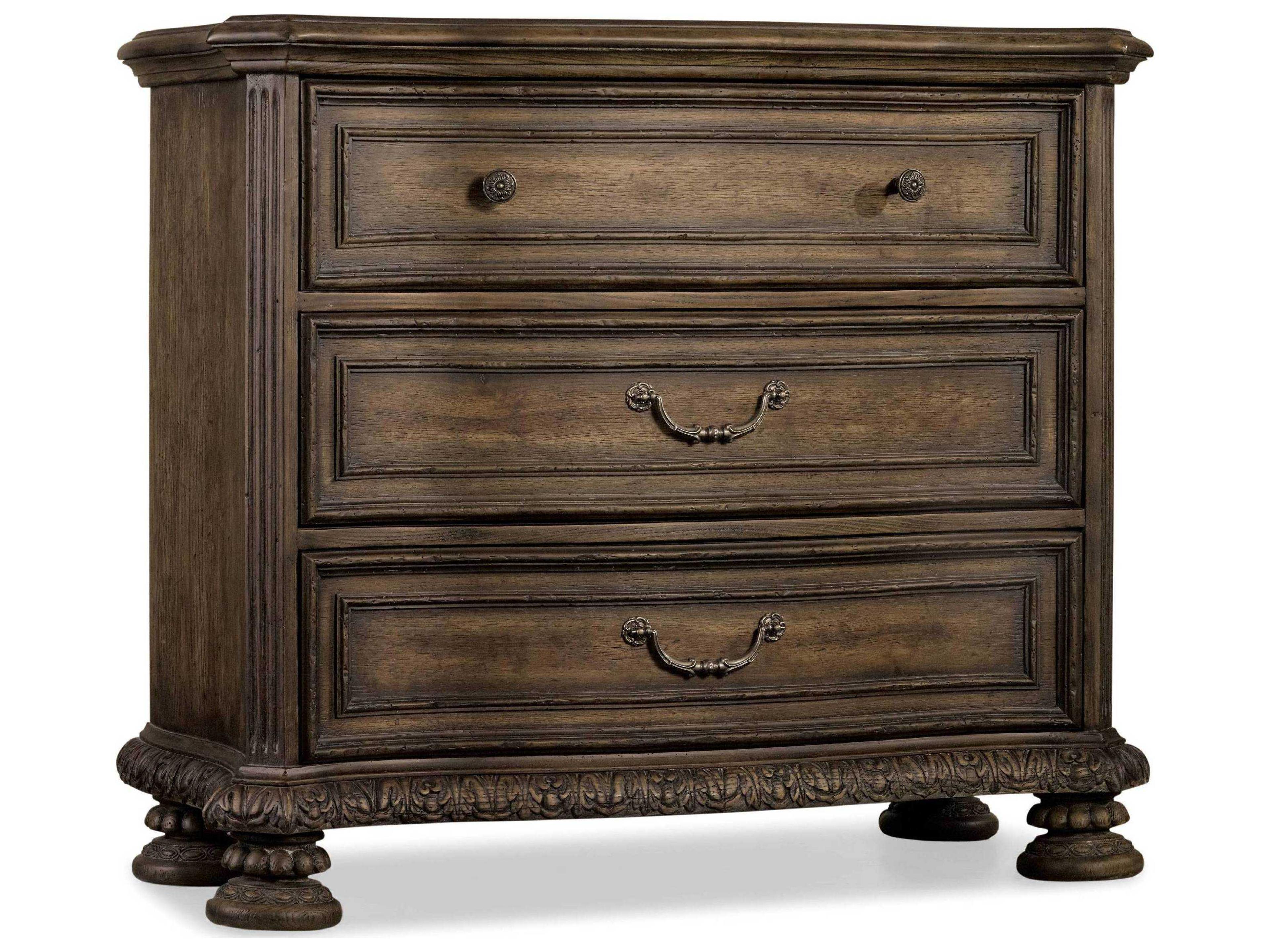 Luxecor Heritage Bachelors 3-Drawers Brown Hardwood Chest Nightstand