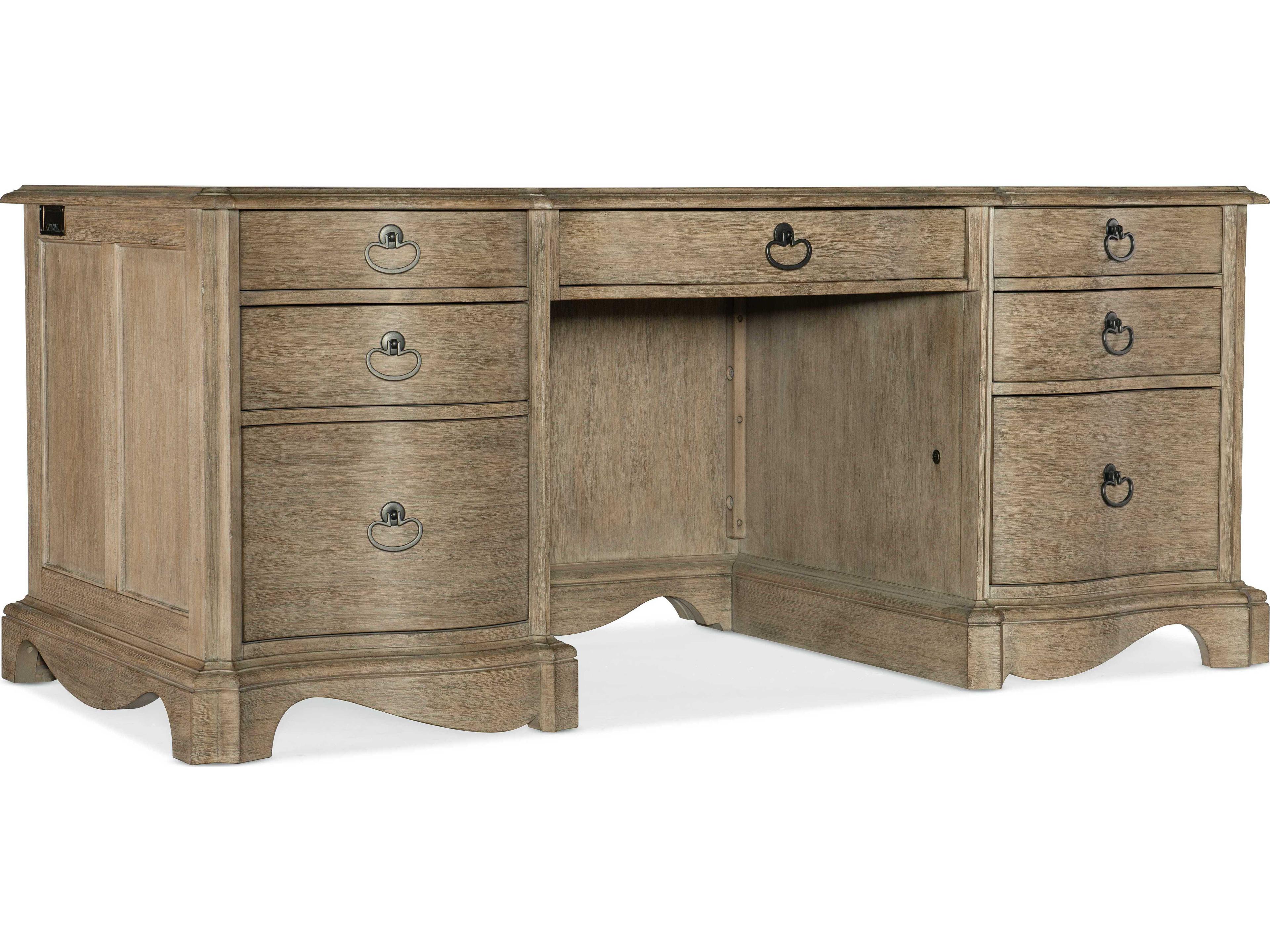 Work Your Way Corsica Light Wood Brown Acacia Executive Desk
