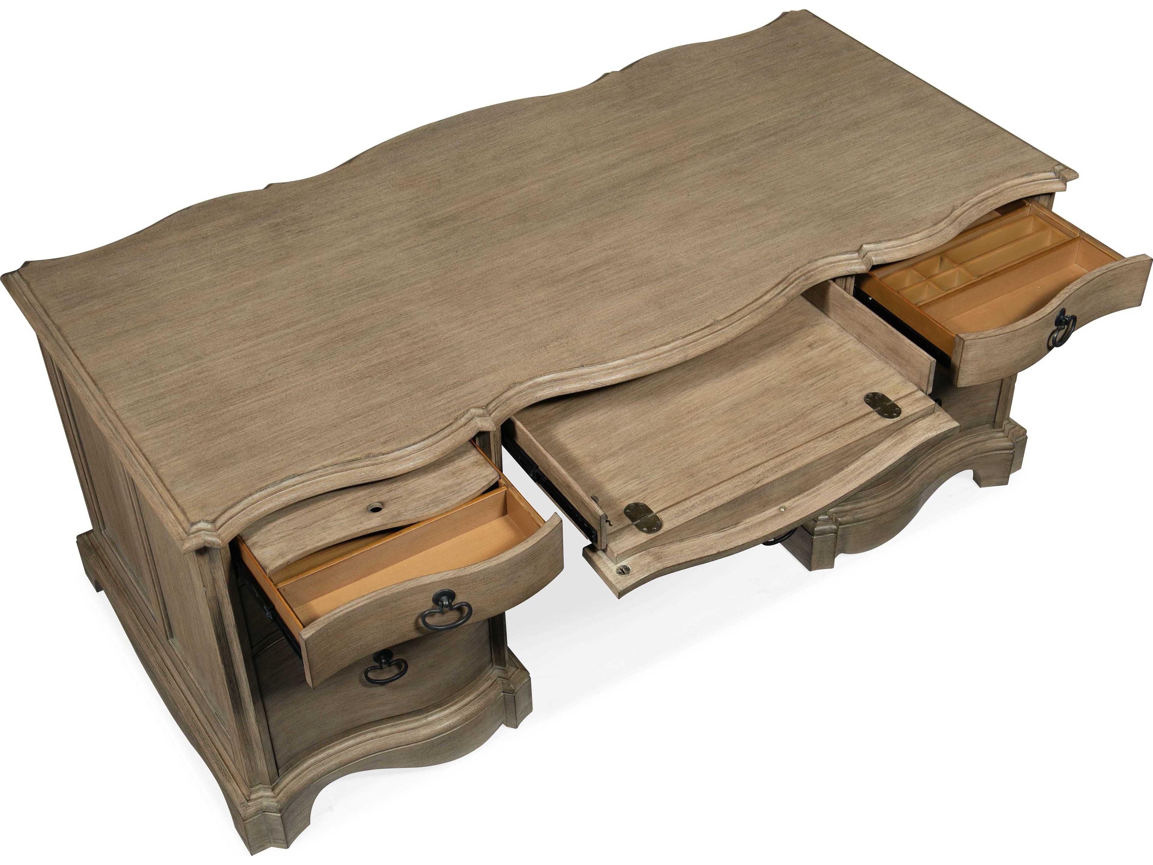 Luxecor Heritage Corsica Light Wood Brown Acacia Executive Desk