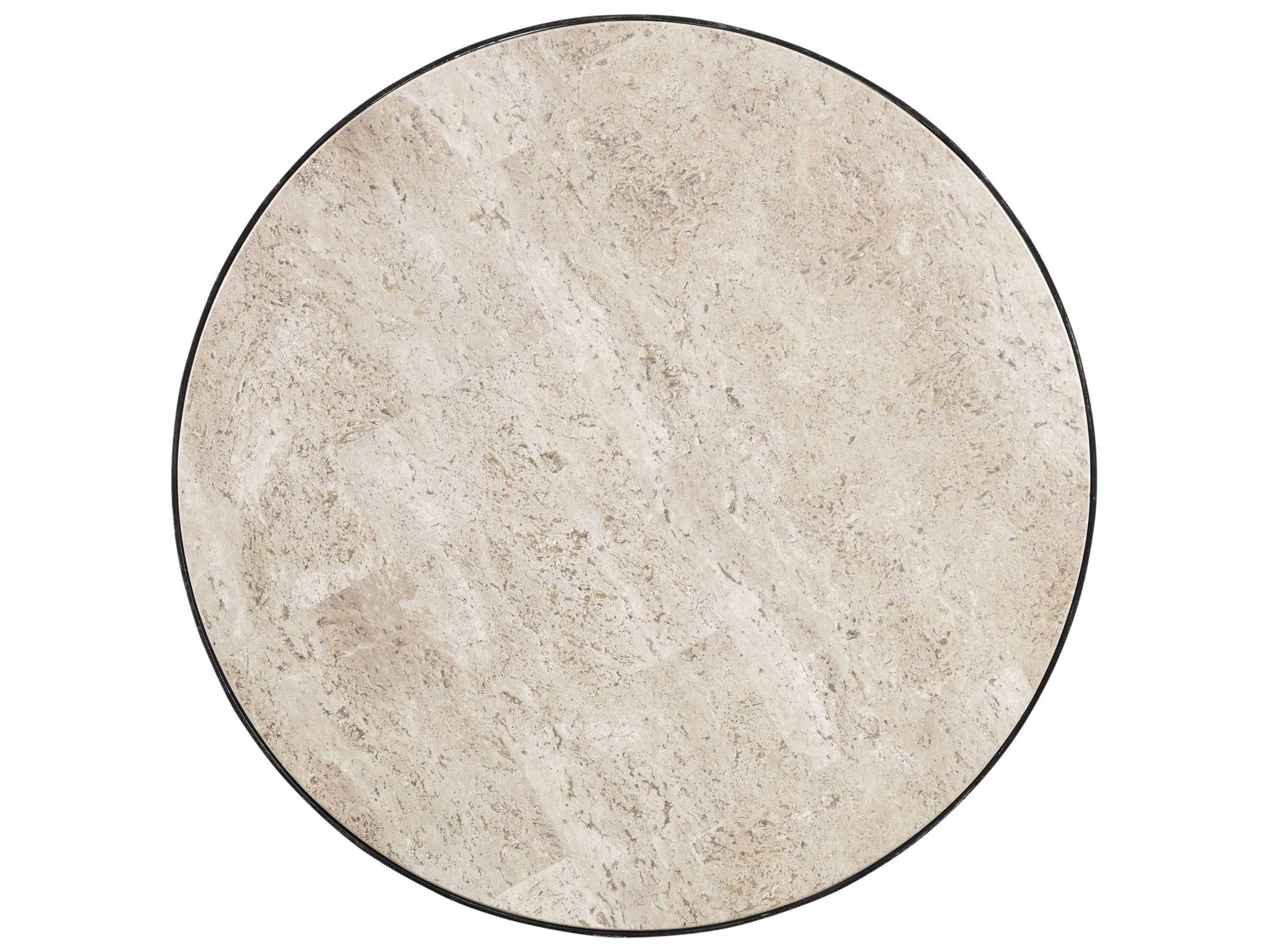 Luxecor Mill Valley Round Marble Gray End Table