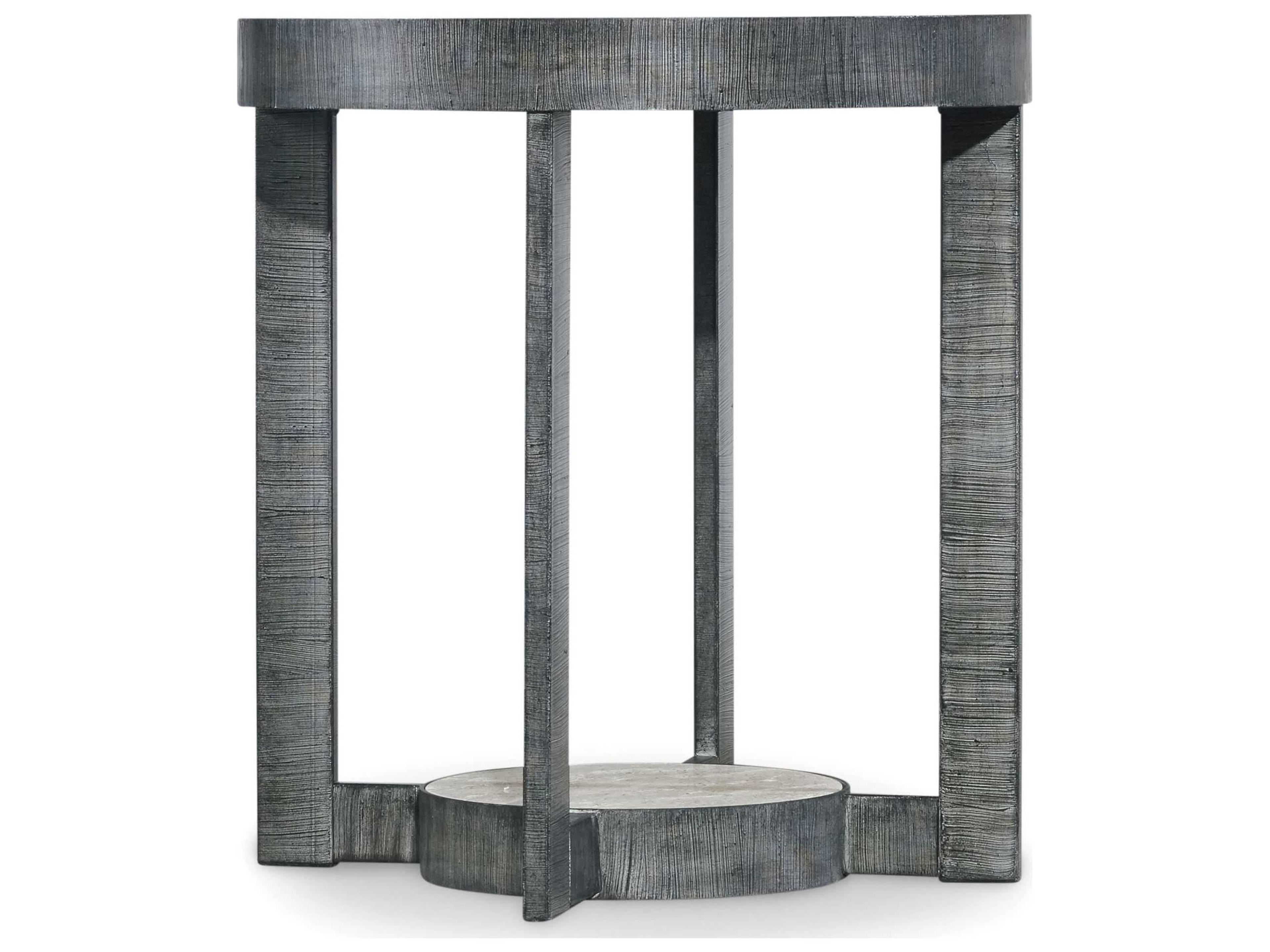 Luxecor Mill Valley Round Marble Gray End Table