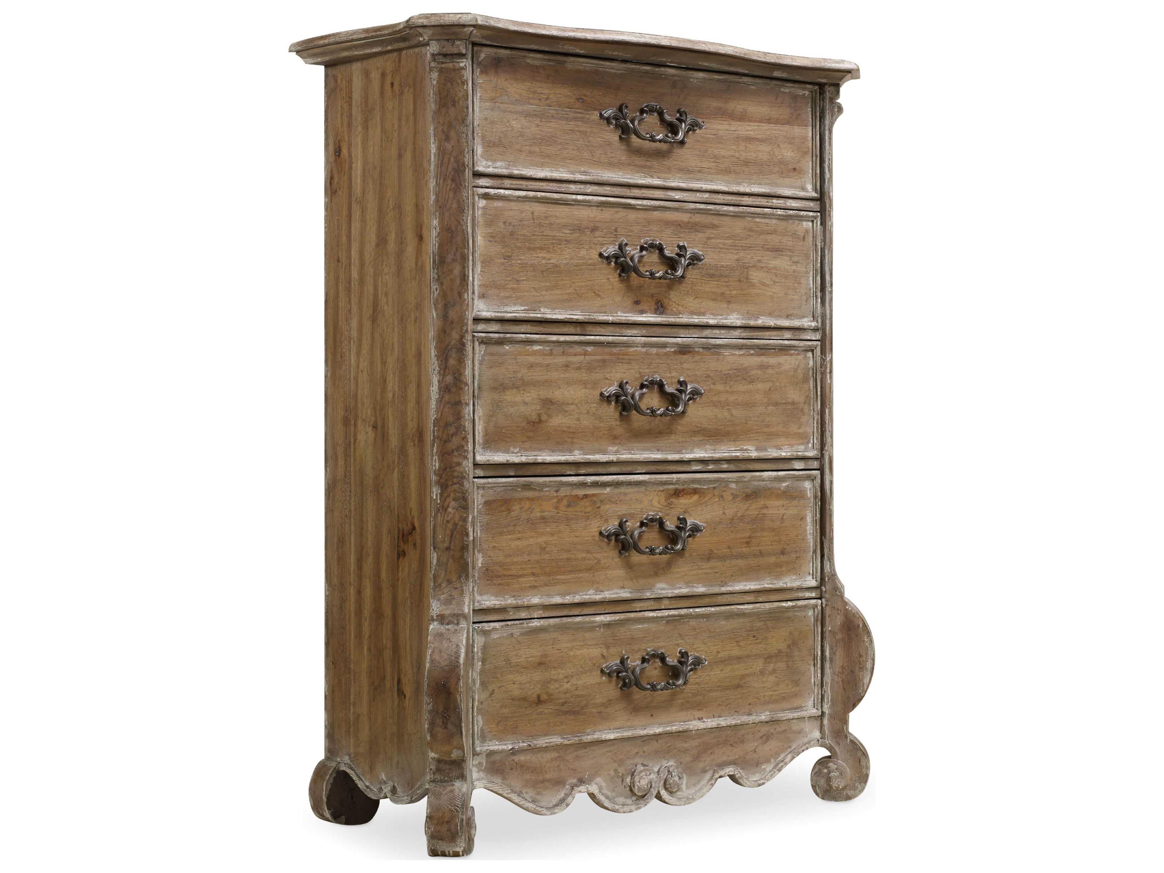 Chatelet 5-Drawers Caramel Froth Brown Hardwood Accent Chest