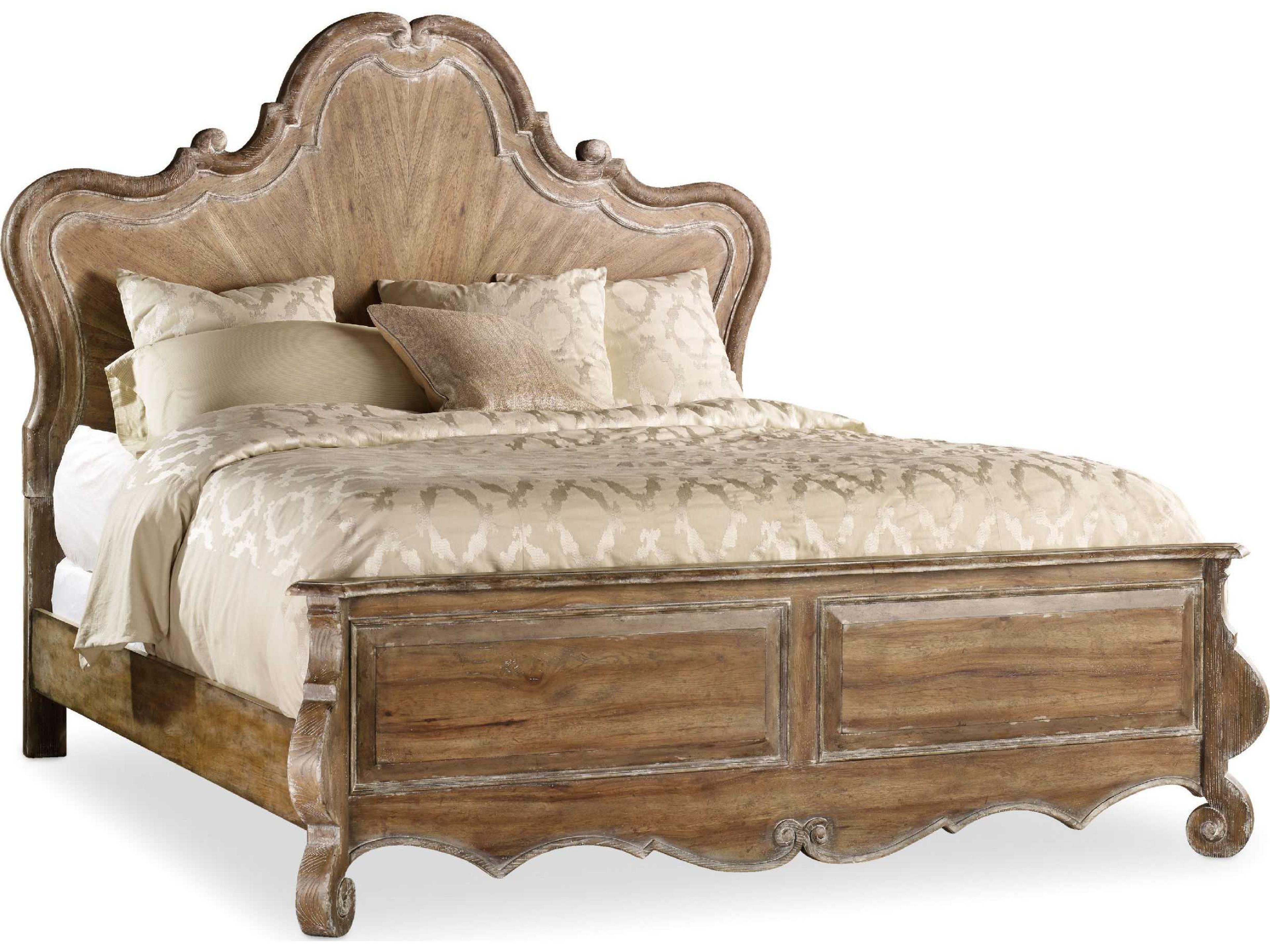 Chatelet Brown Poplar Wood King Panel Bed