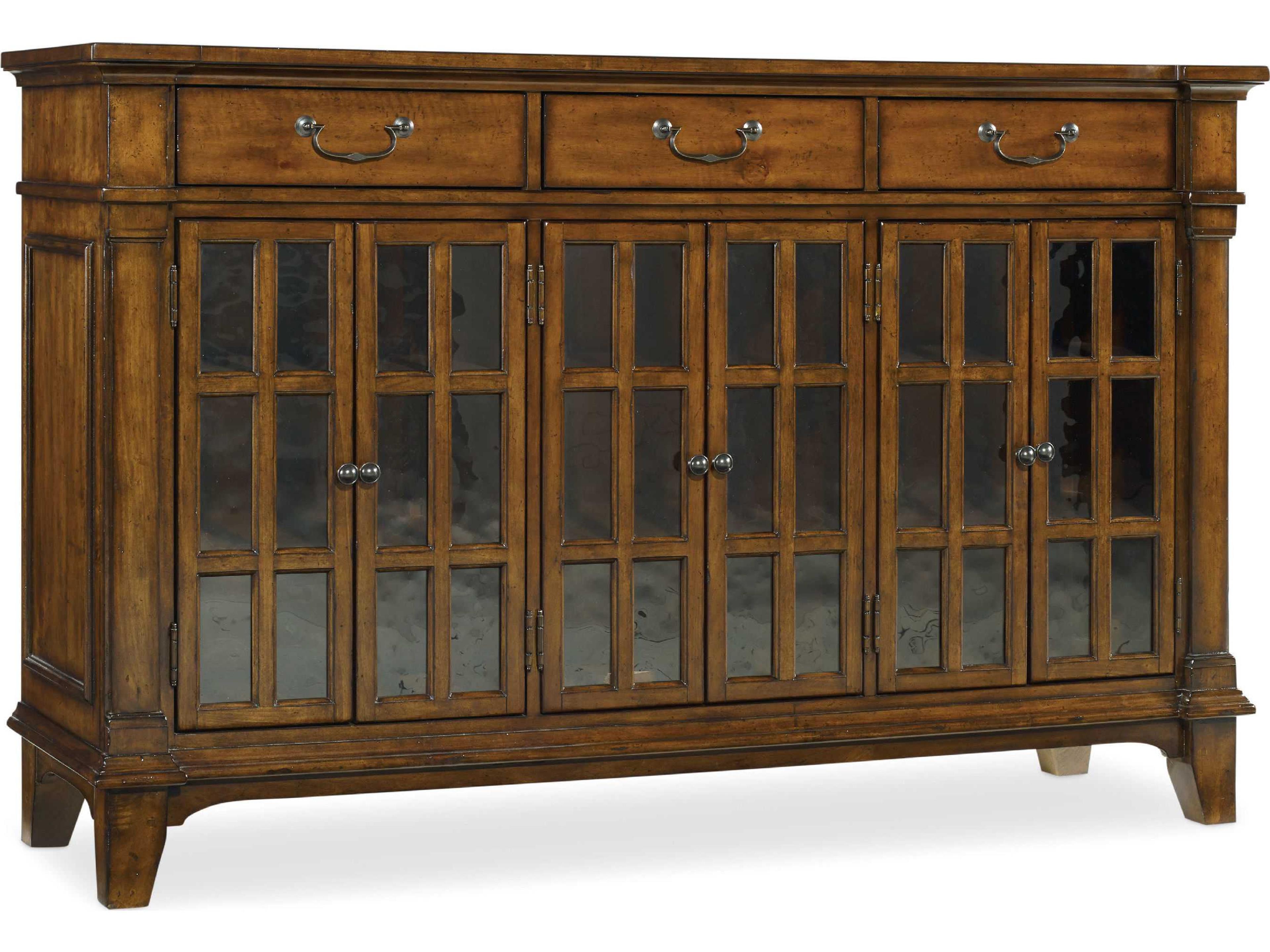 Tynecastle Six-Door Dining Buffet with Seeded Glass and Silverware Tray