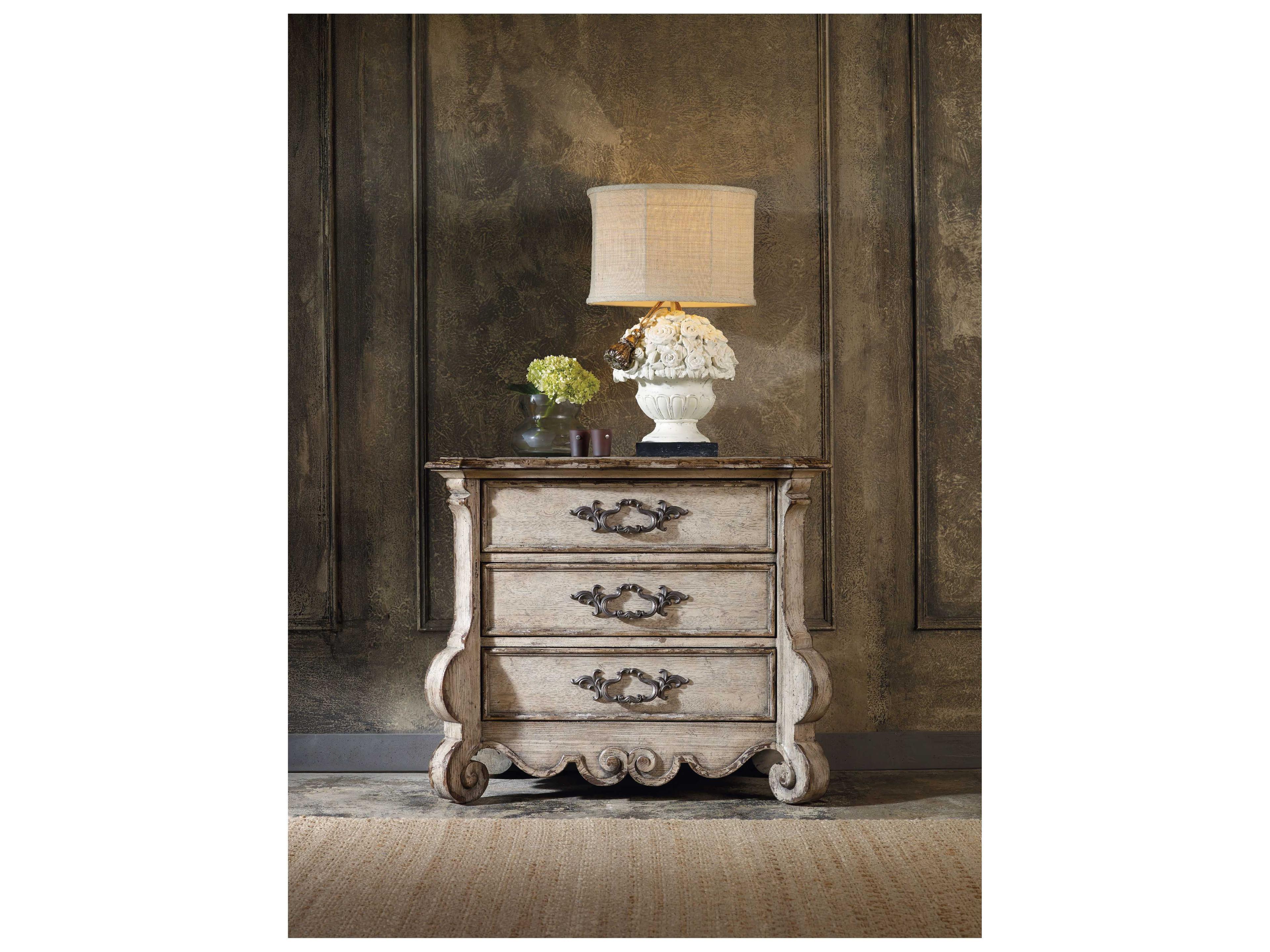Luxecor Heritage 3-Drawers White Hardwood Nightstand