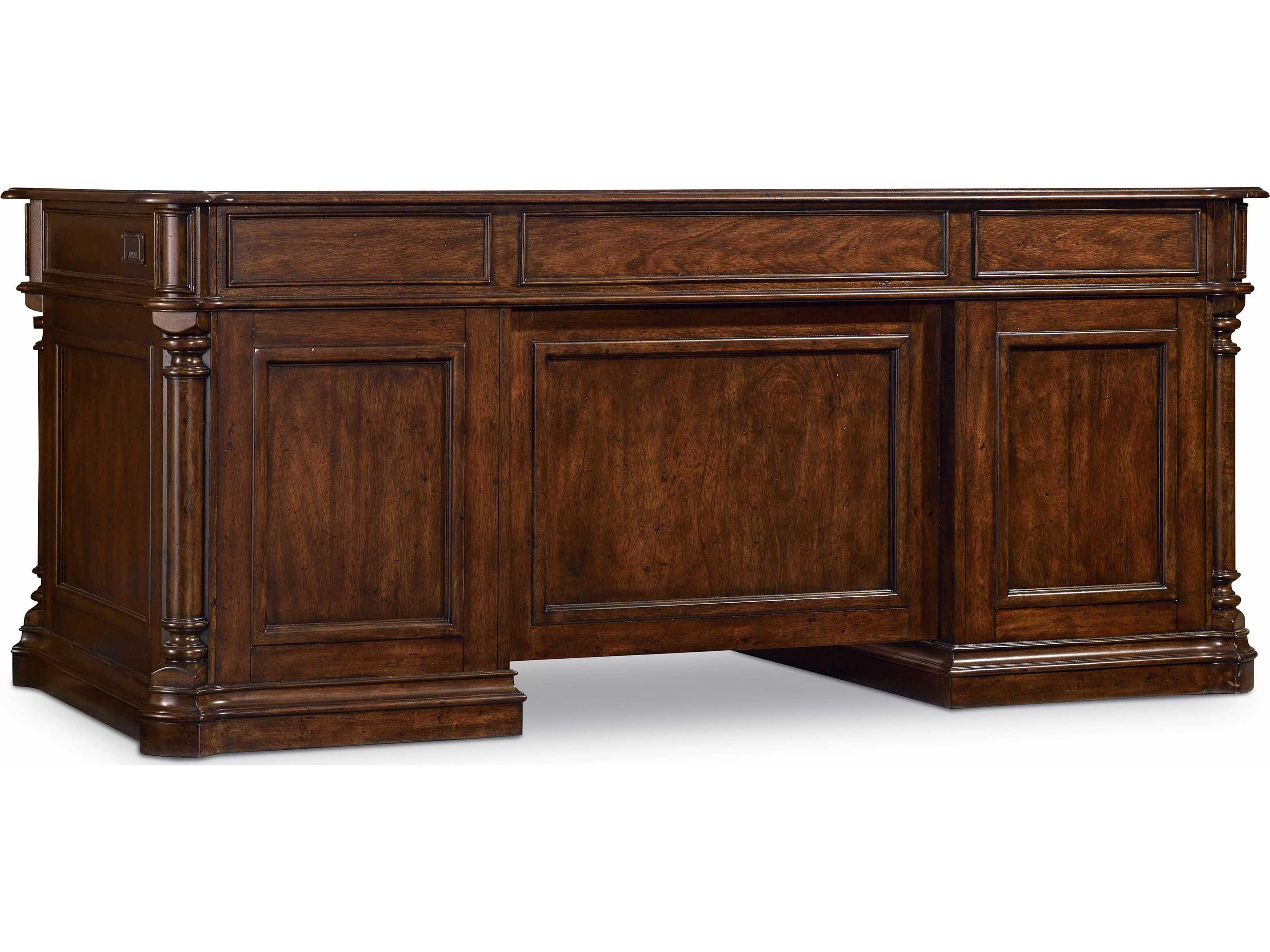 Hooker Furniture Leesburg Rich Dark Wood Brown Mahogany Executive Desk