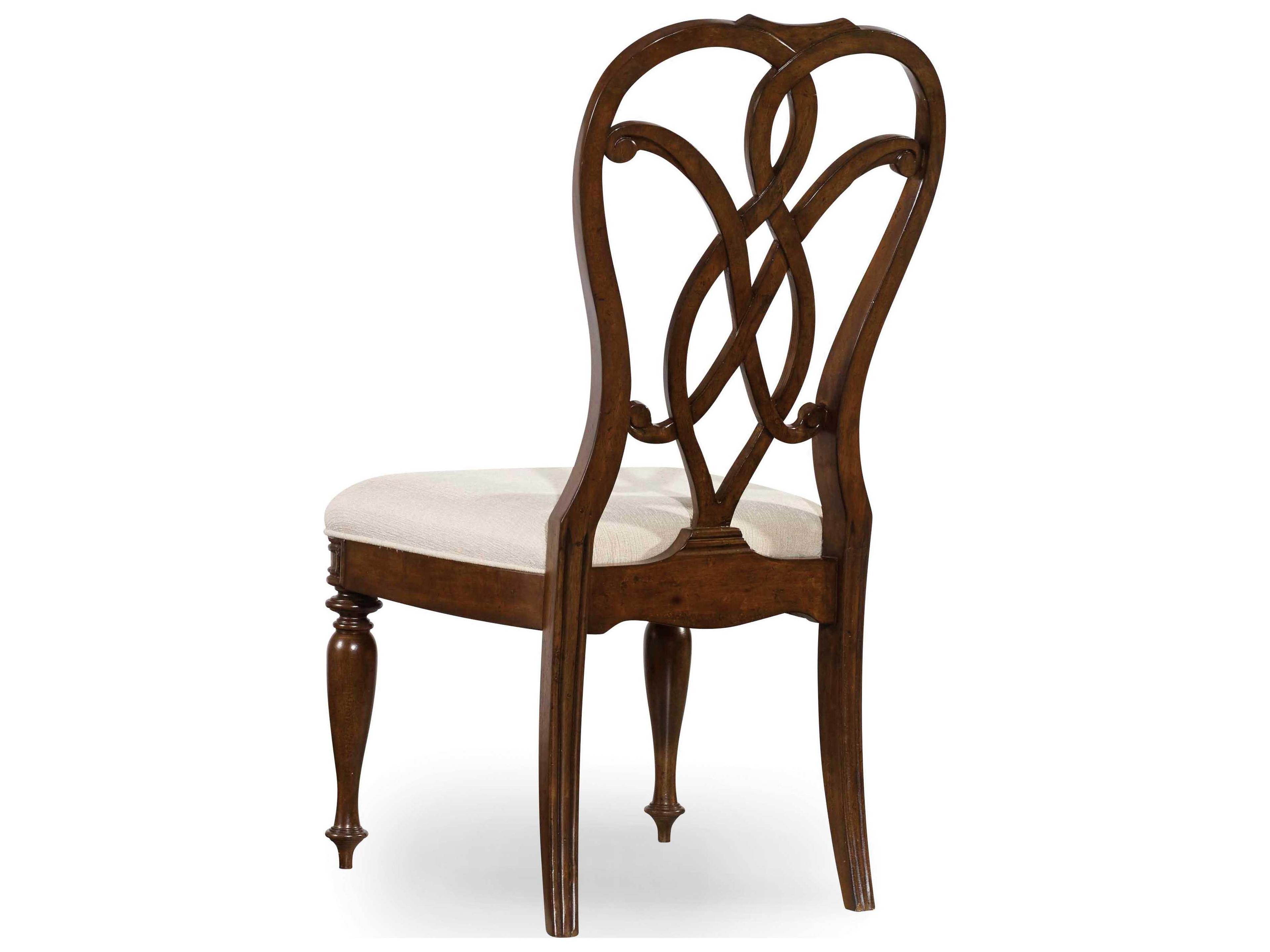 Luxecor Heritage Mahogany Wood Brown Upholstered Side Dining Chair