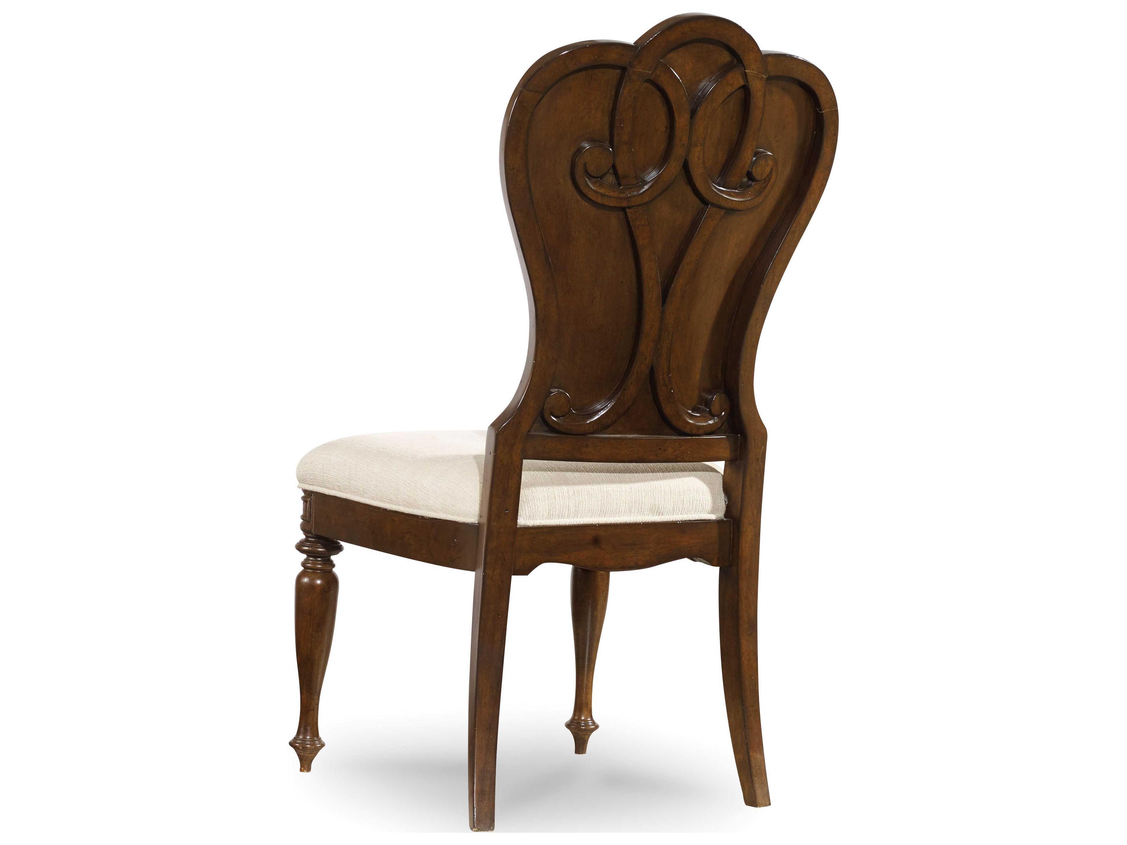 Luxecor Heritage Mahogany Wood Brown Upholstered Side Dining Chair