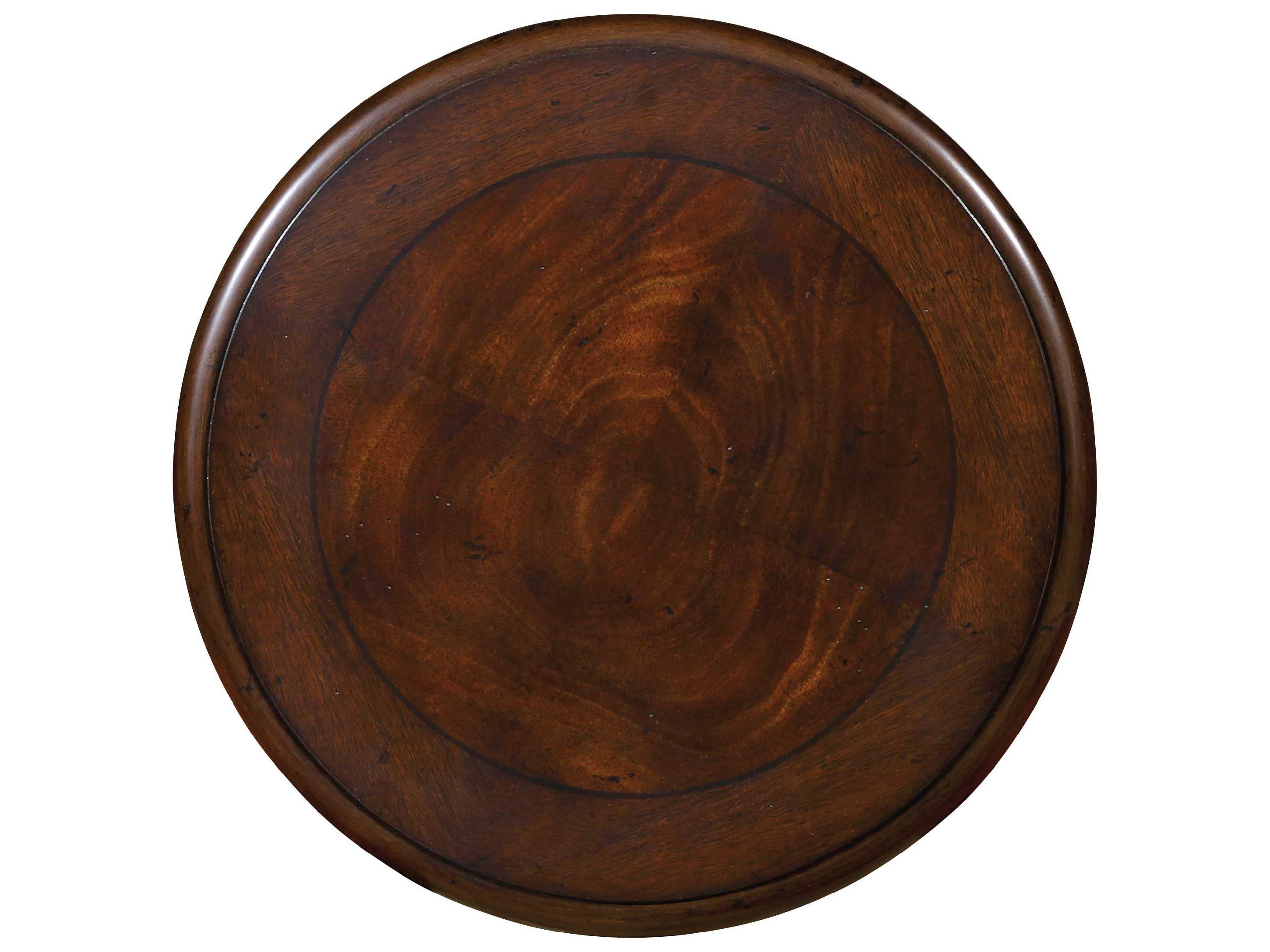 Luxecor Heritage Martini Round Features A Rich Dark Wood End Table
