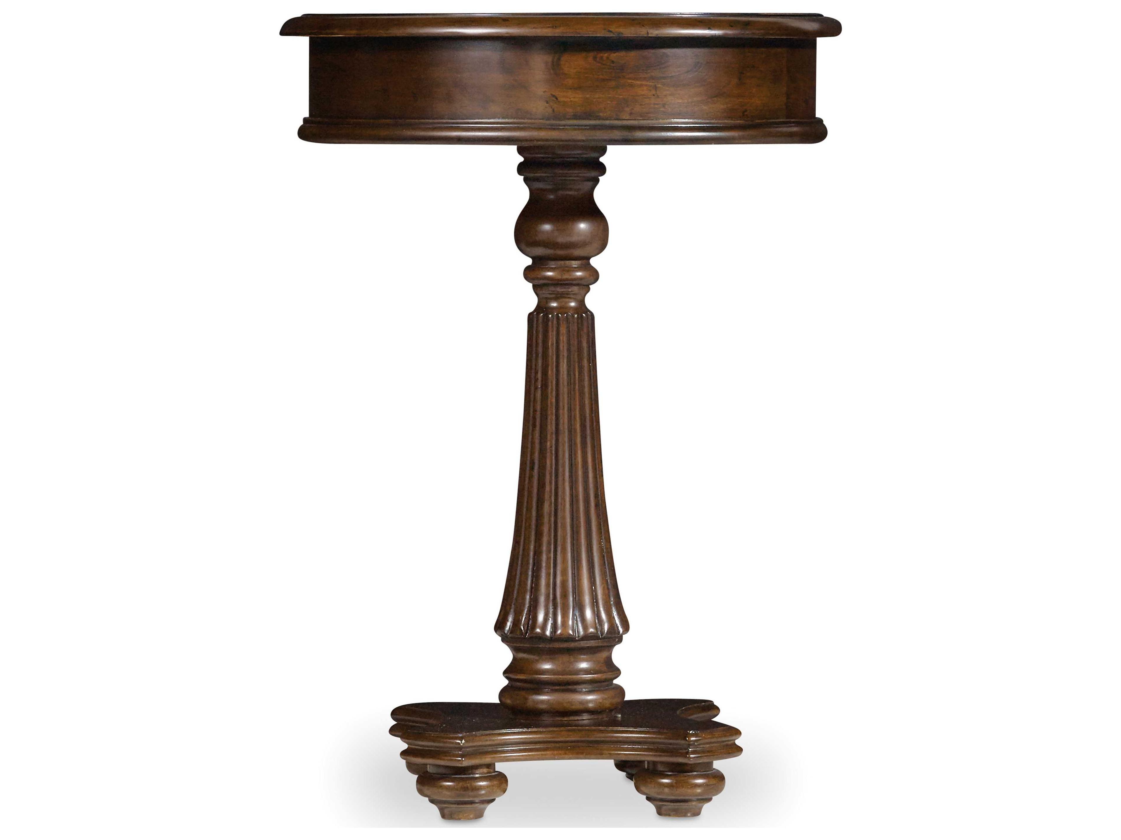 Leesburg Martini Round Features A Rich Dark Wood End Table