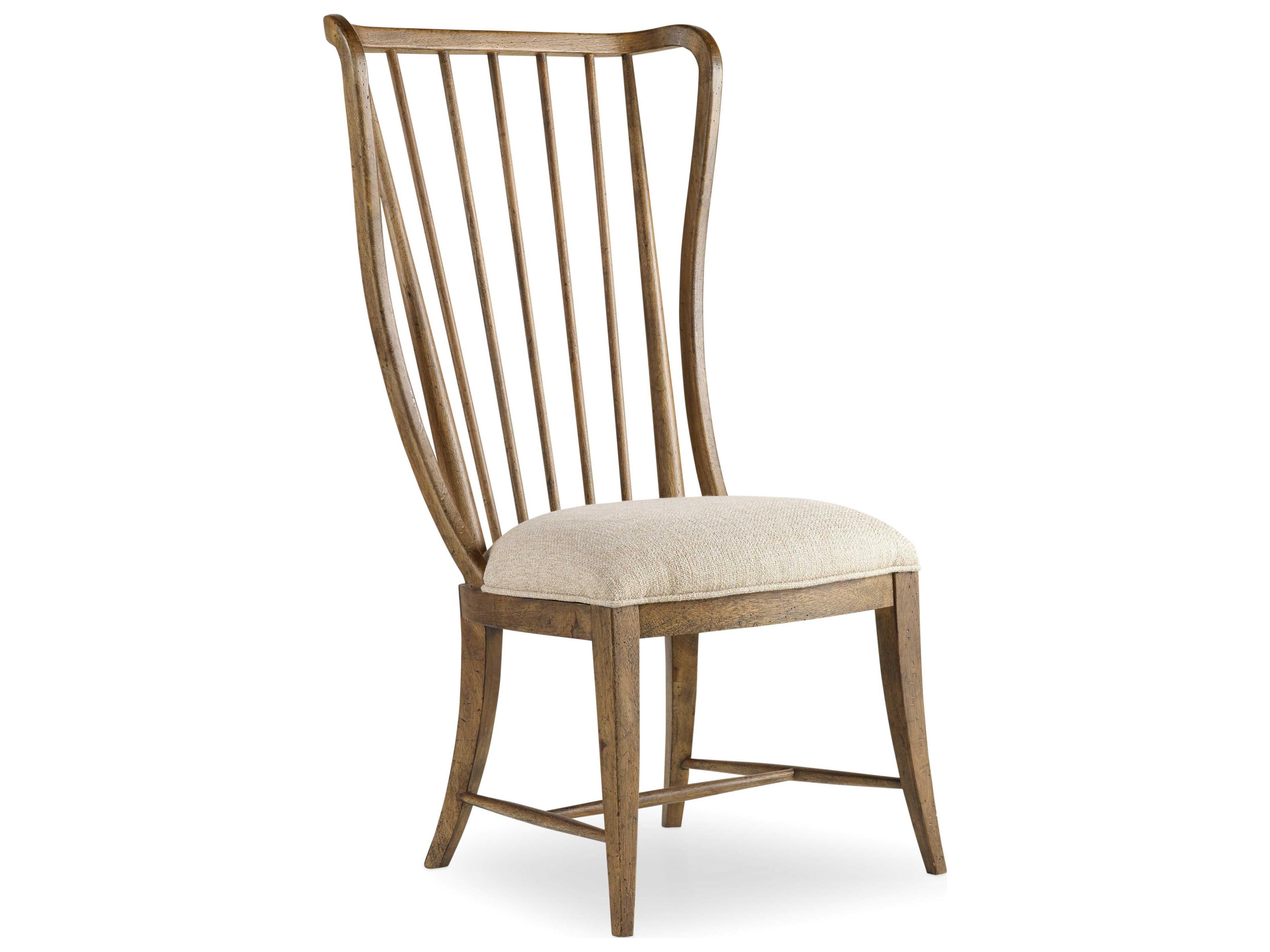 Sanctuary Rubberwood Brown Upholstered Side Dining Chair