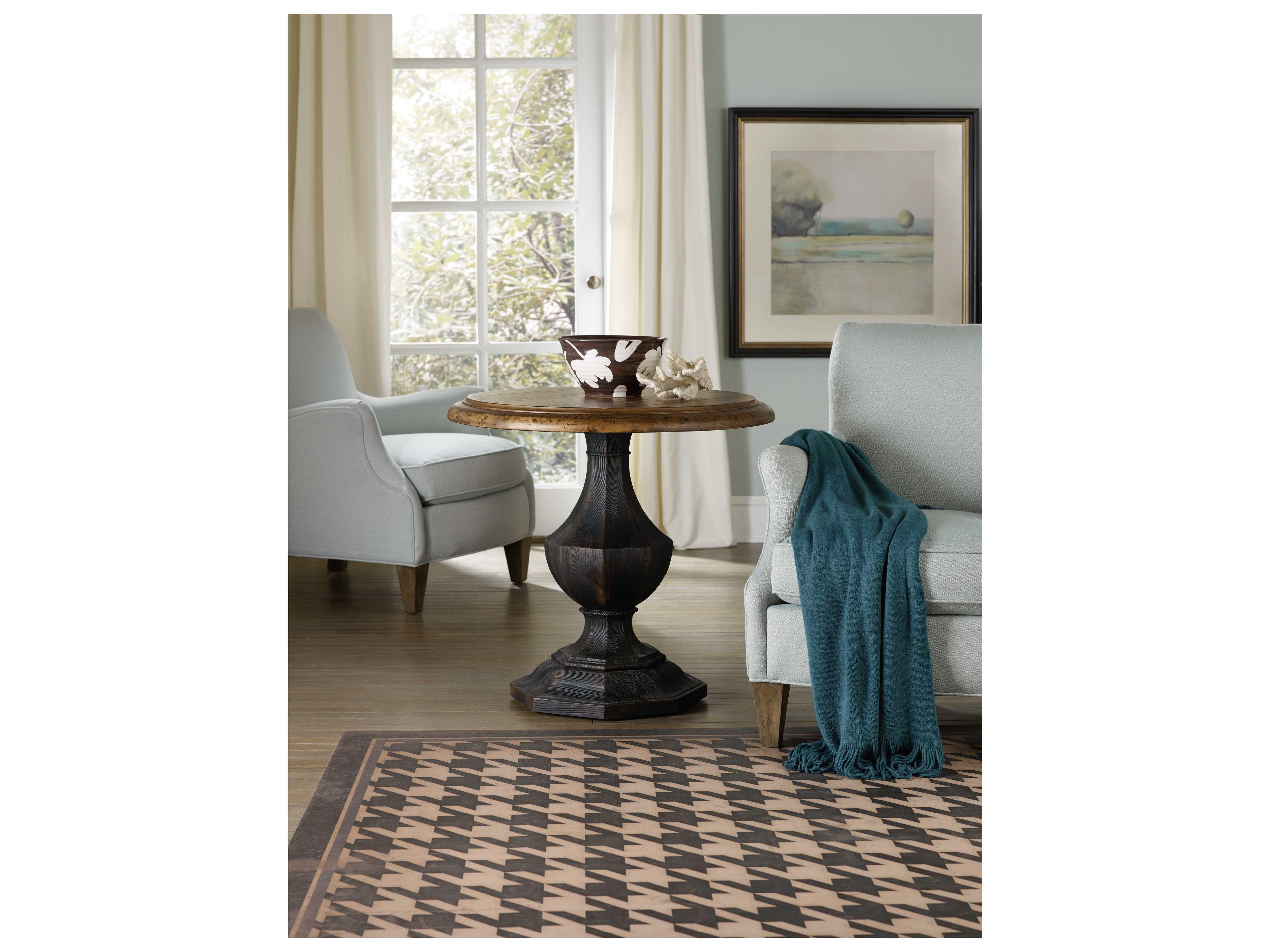 Hooker Furniture Sanctuary Round Wood Black End Table