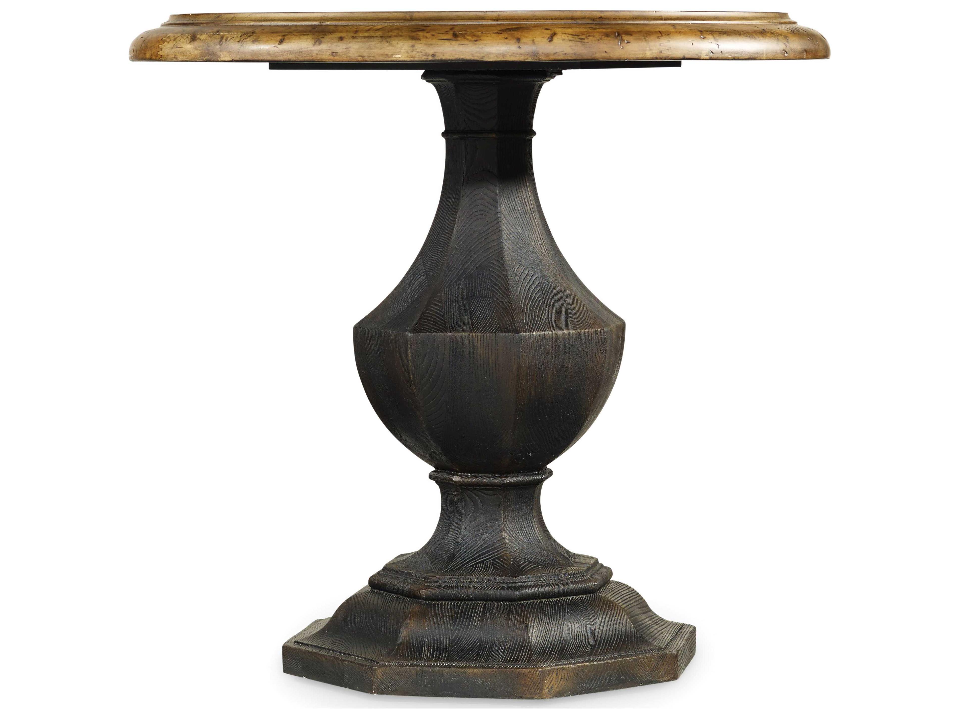 Sanctuary Round Wood Black End Table