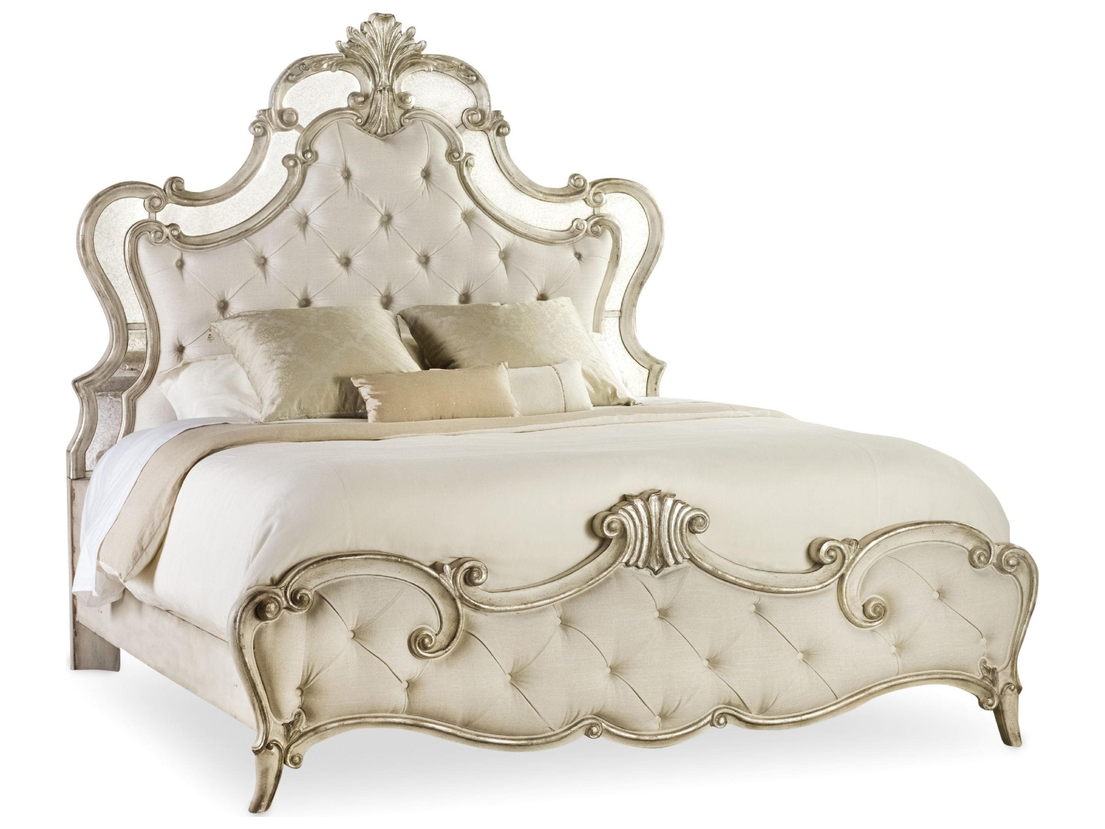 Sanctuary Silver Hardwood Upholstered Queen Panel Bed