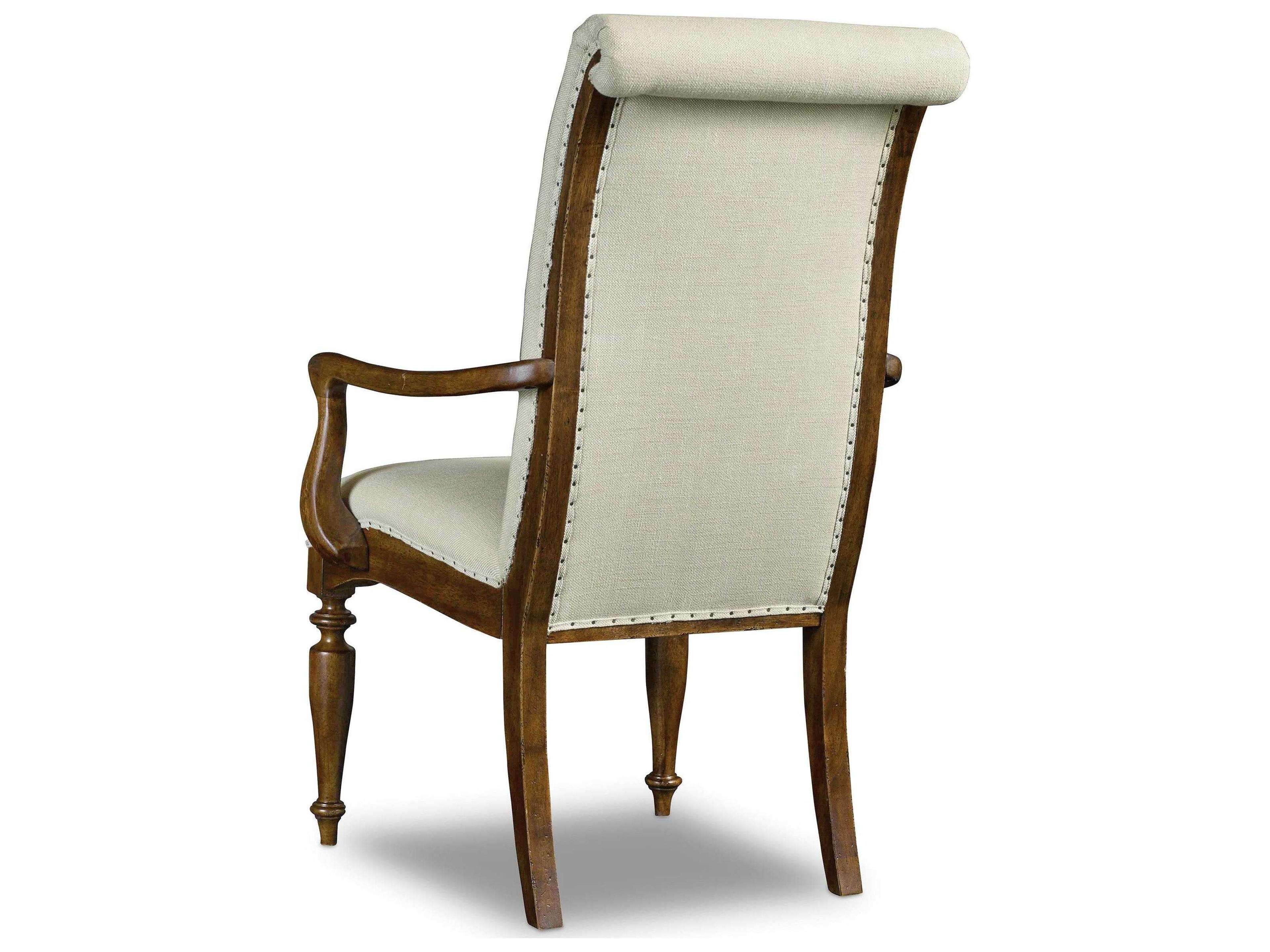 Luxecor Heritage White Upholstered Arm Dining Chair