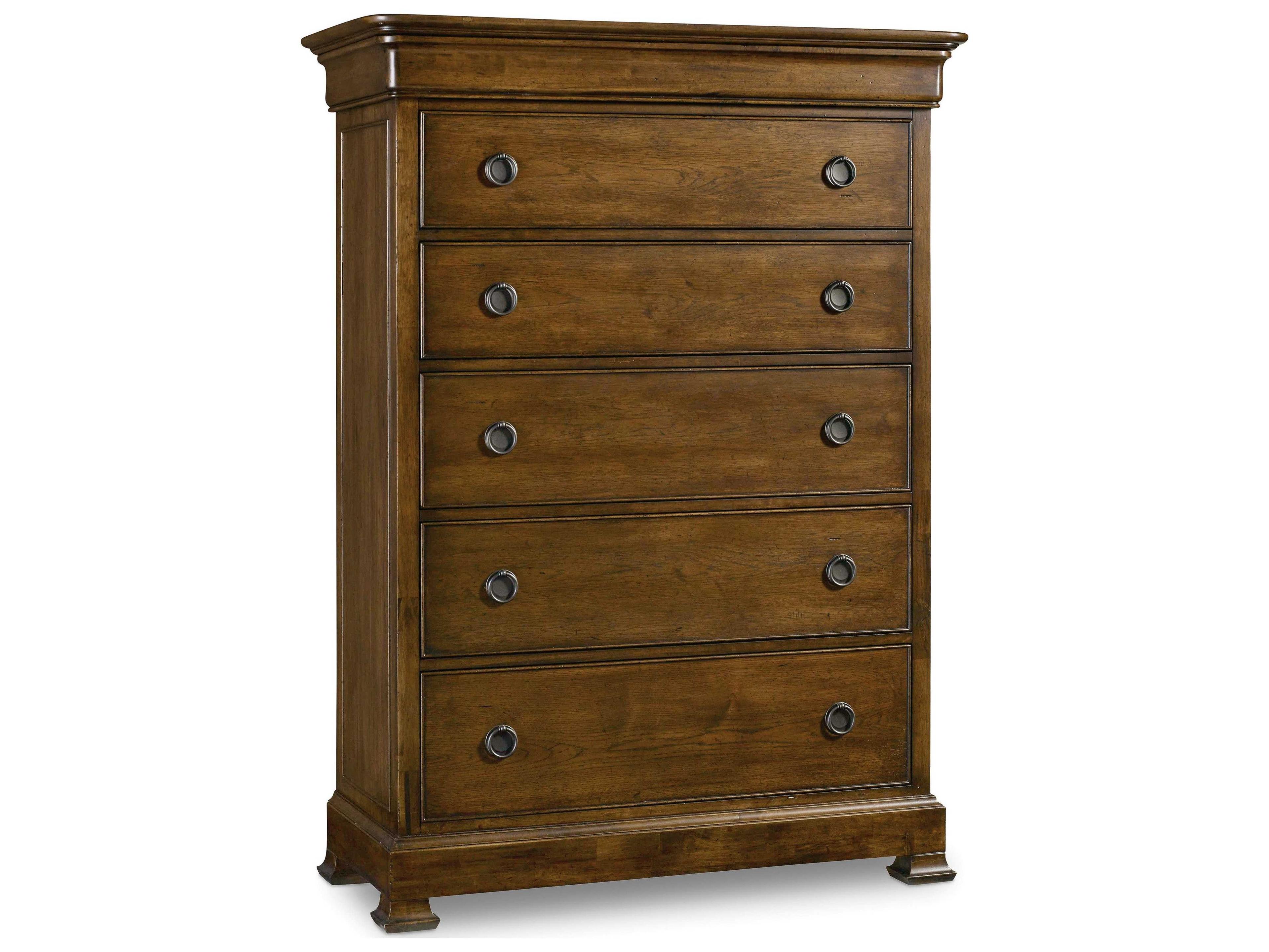 Archivist 6-Drawers Dark Wood Brown Rubberwood Accent Chest