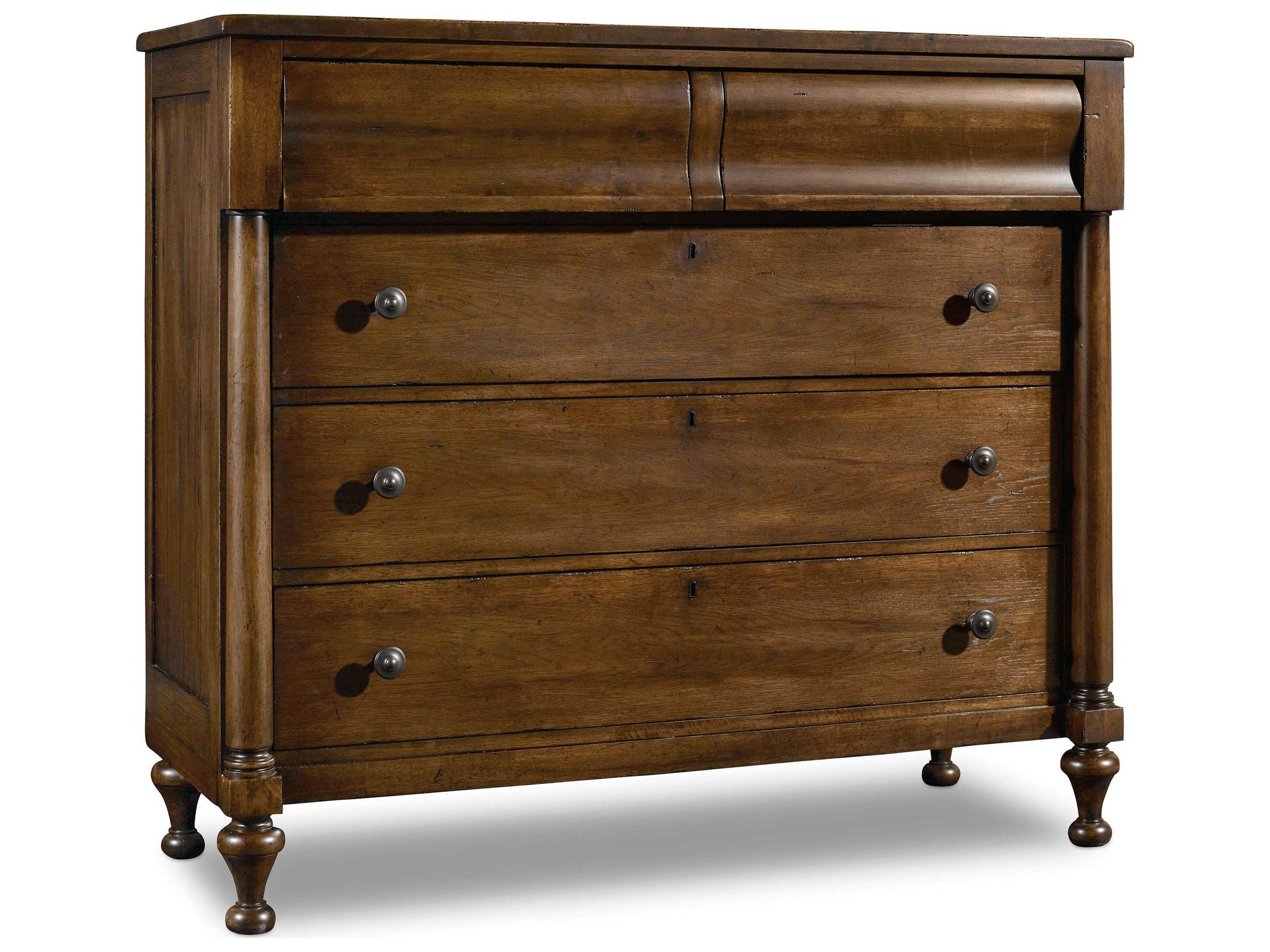 Archivist 50-Inch 5-Drawer Bureau in Pecky Pecan with Media Features