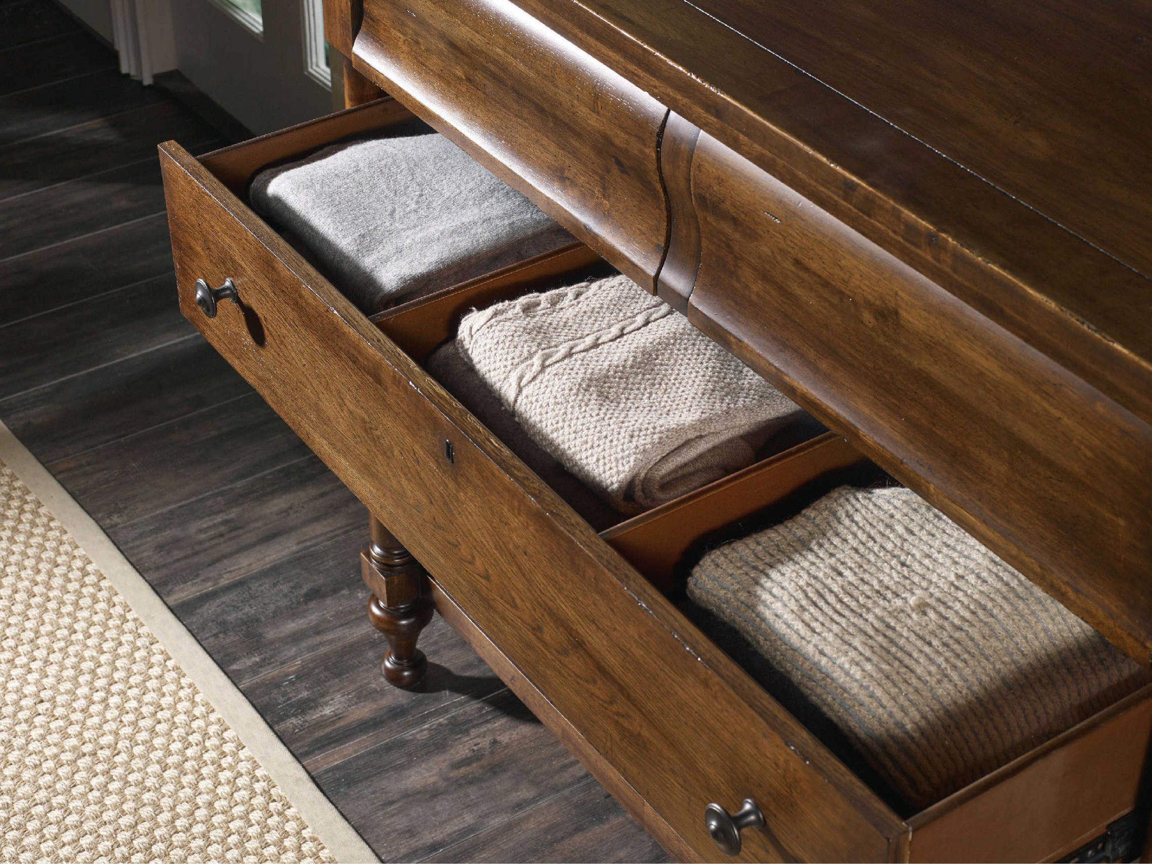 Luxecor Heritage Bureau 5-Drawers Brown Rubberwood Dresser