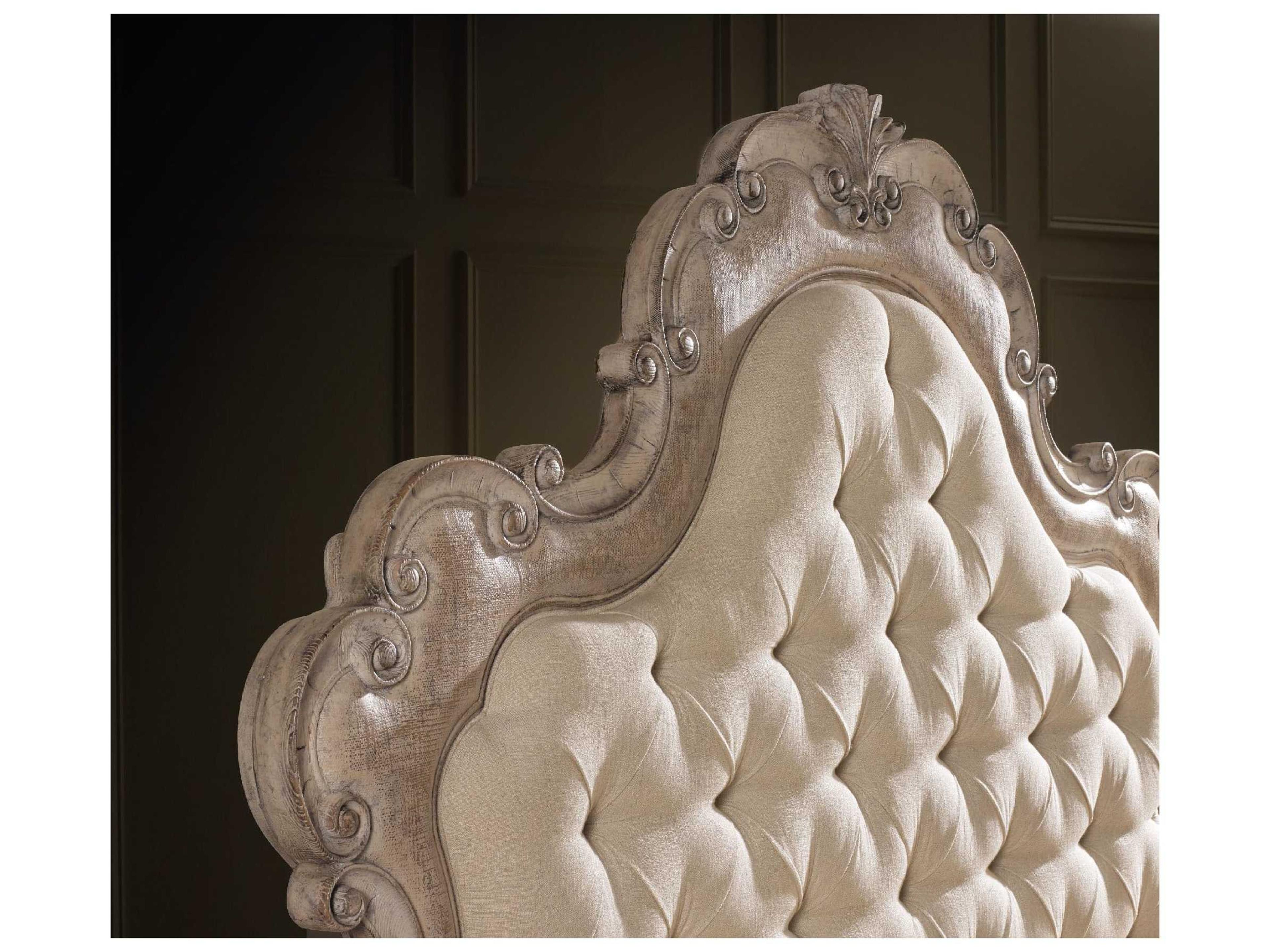 Luxecor Heritage Beige Hardwood Upholstered King Panel Bed