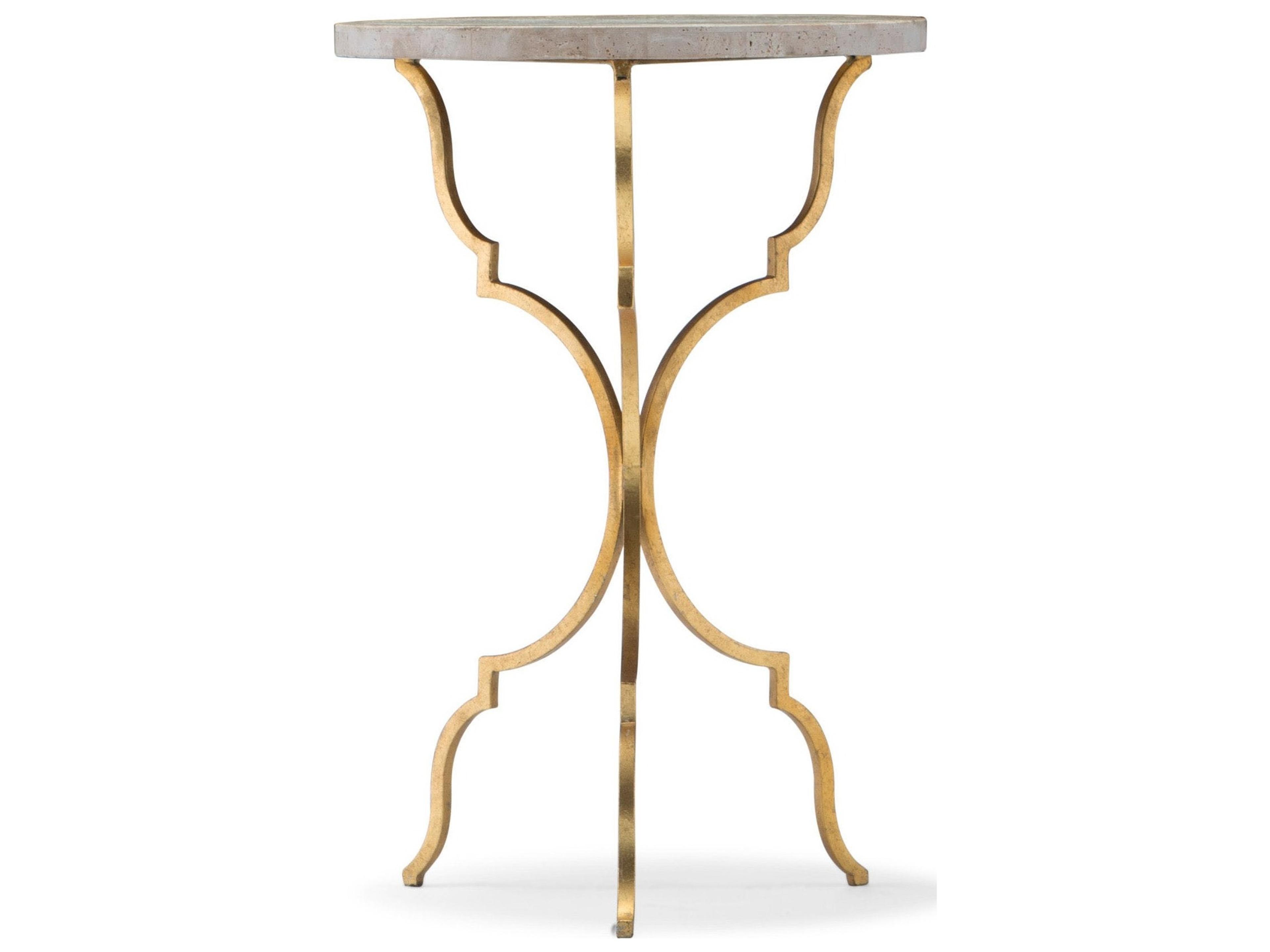 Round Stone Gold End Table