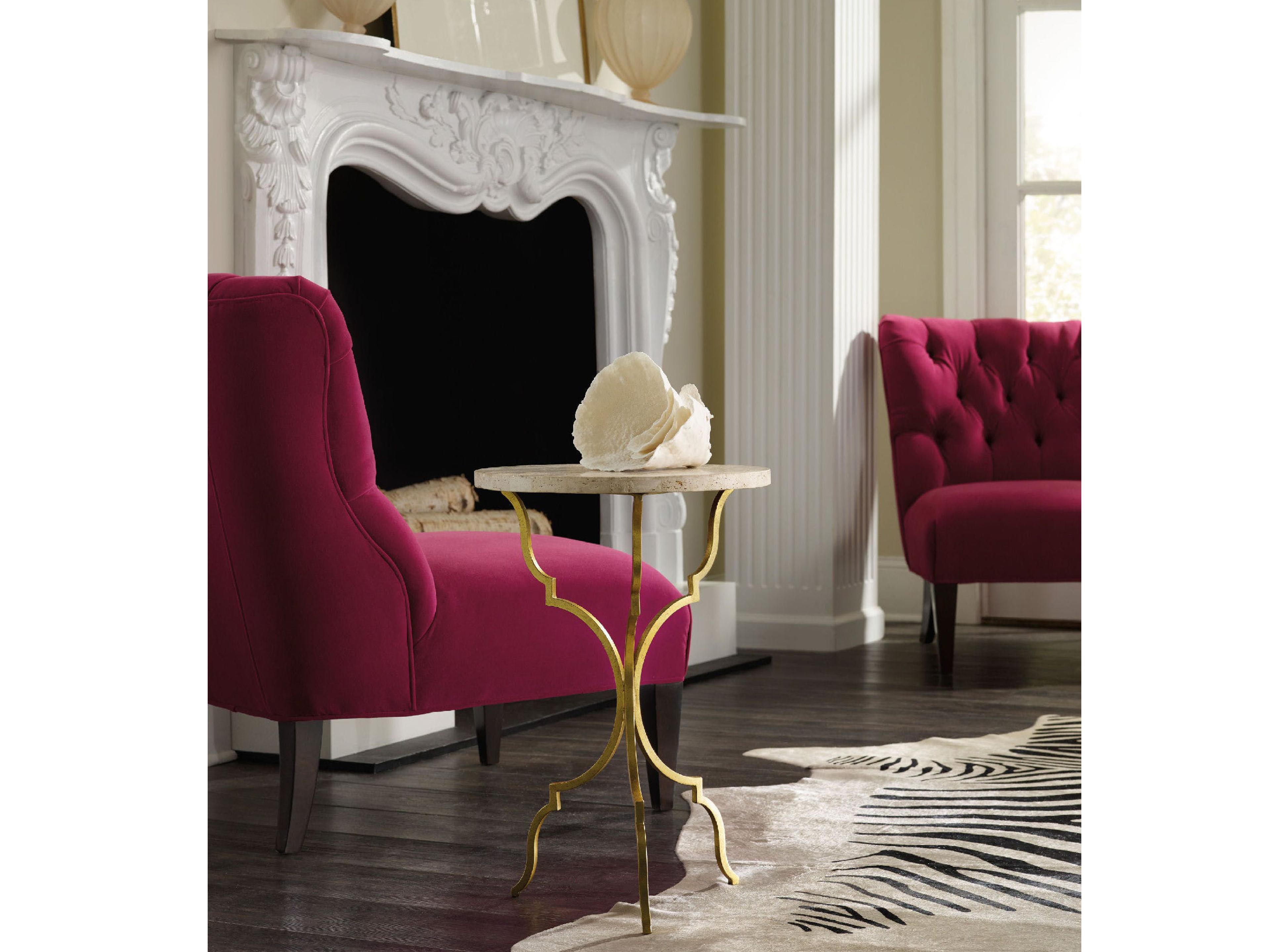 Hooker Furniture Round Stone Gold End Table