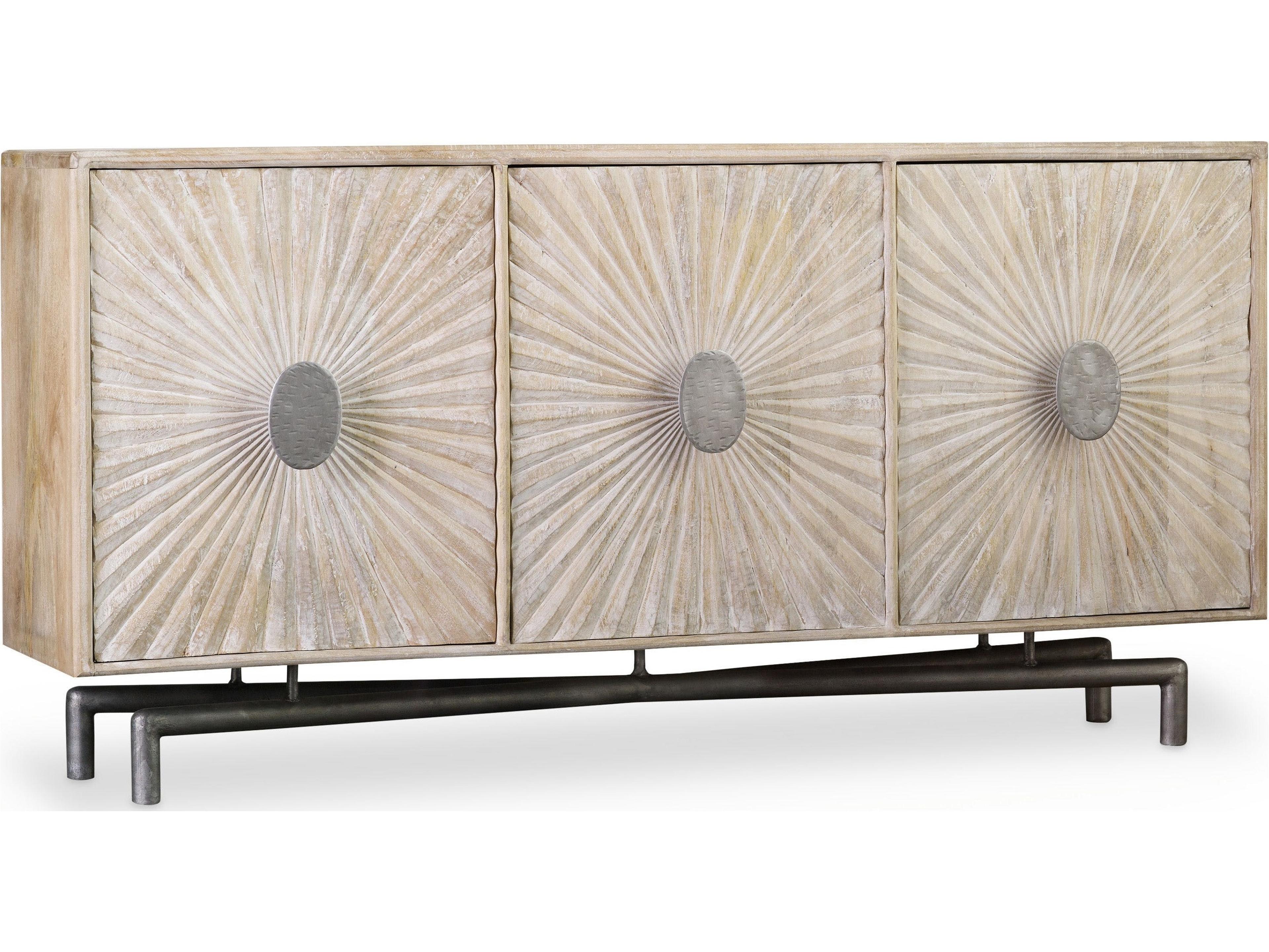 Melange 68-Inch Rectangular Entertainment Console in Whitewash Wood Finish