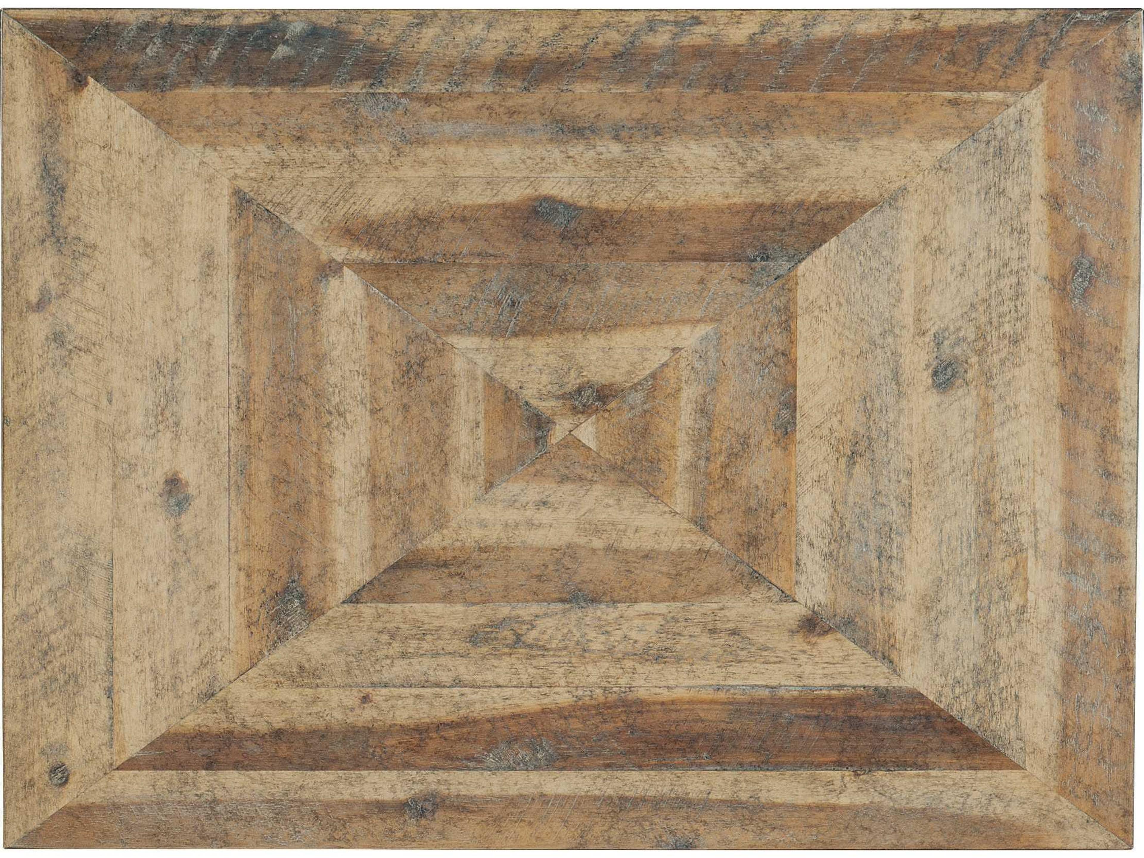 Luxecor Heritage Rectangular Wood Light Natural Antique Bronze End Table