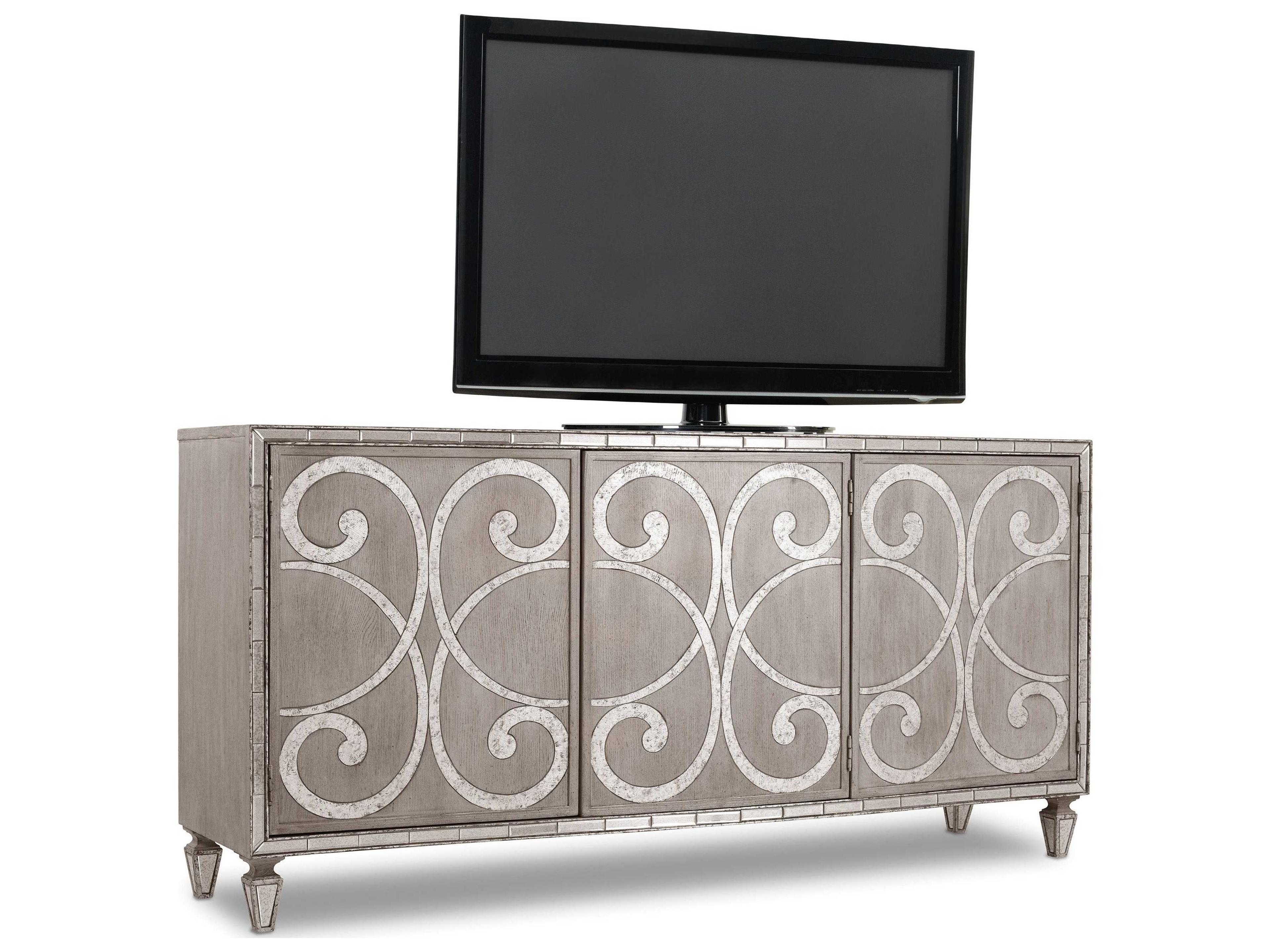 Luxecor Heritage 78" Hardwood Greige With Shimmer On Oak Sideboard