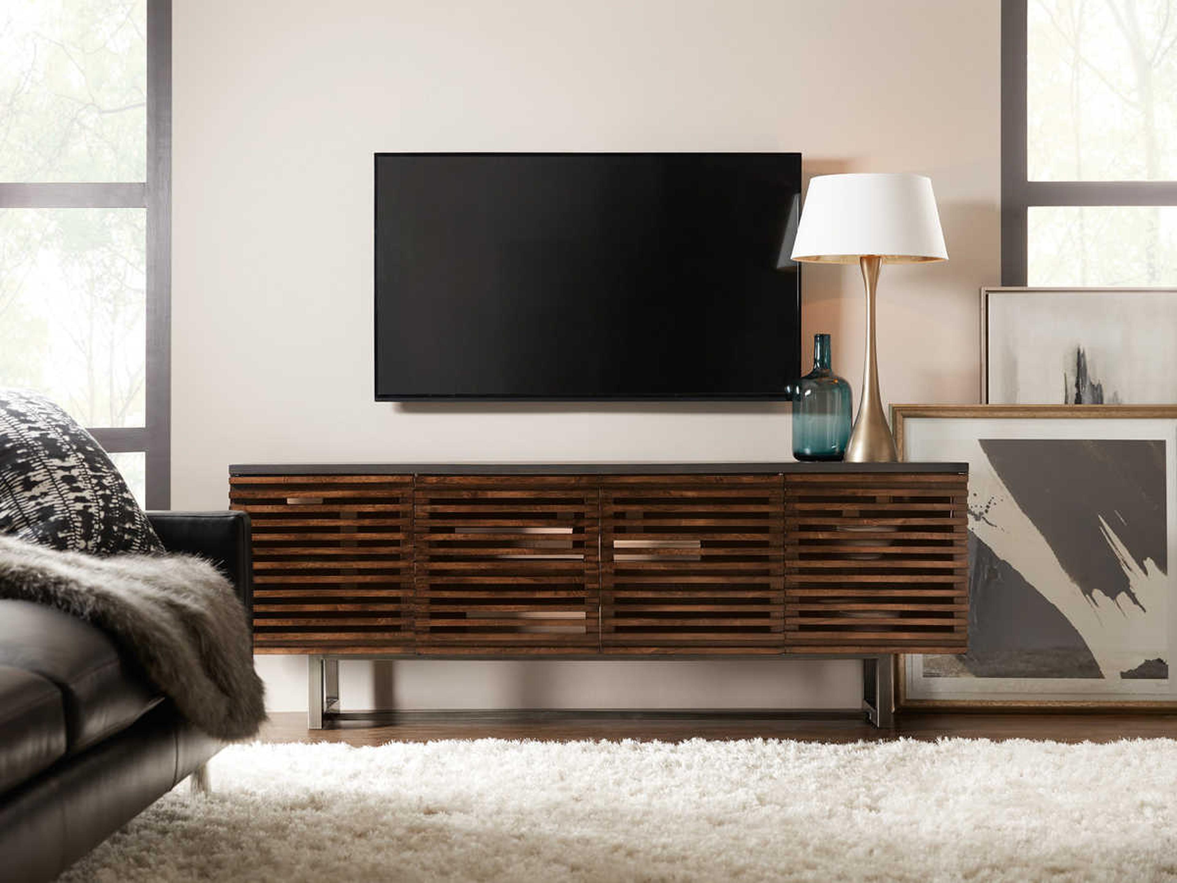 Hooker Furniture Solstice 78" Elm Wood Dark Grey Antique Bronze Media Console