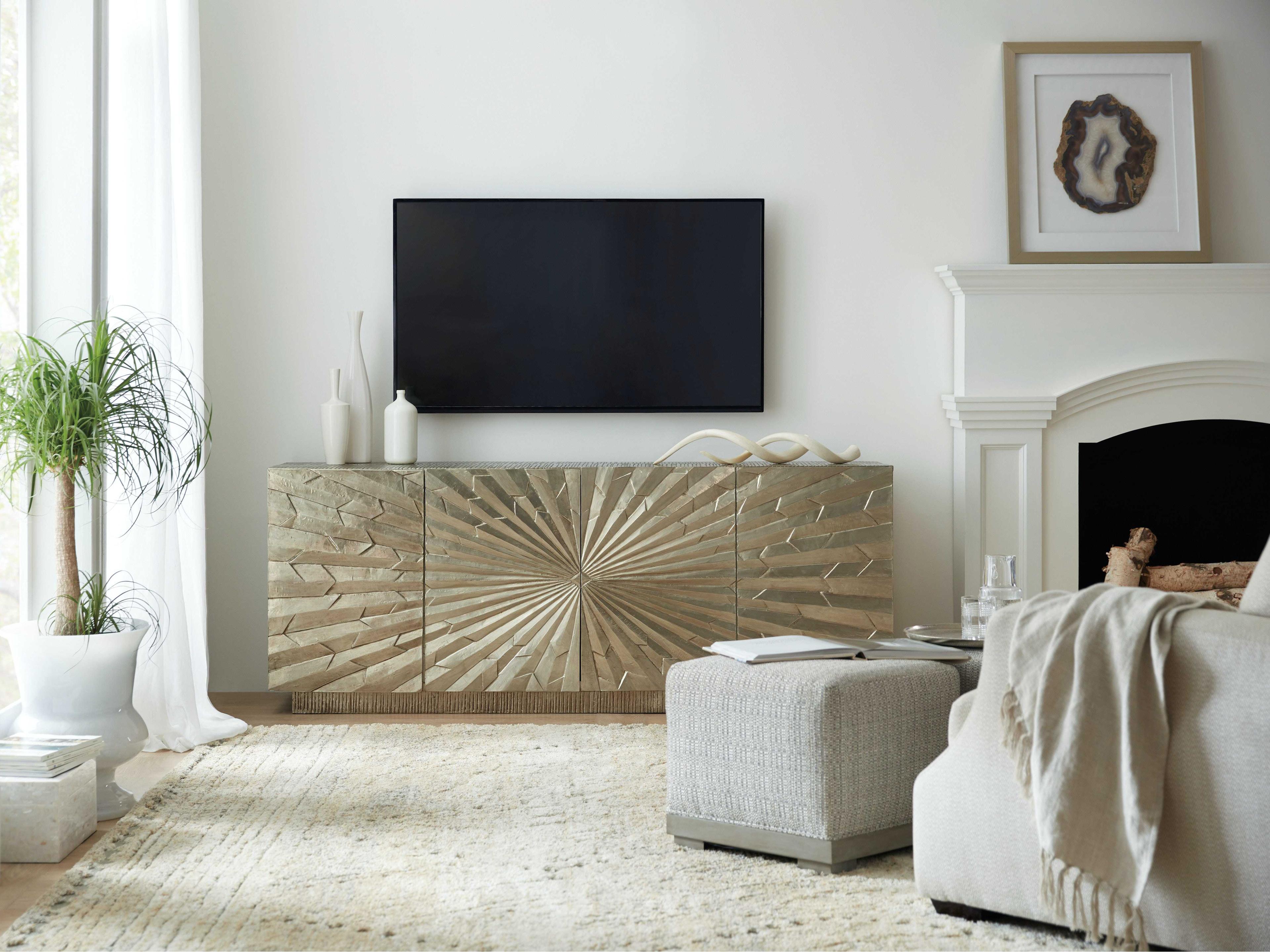 Hooker Furniture Big Bang 78" Hardwood German Silver Media Console