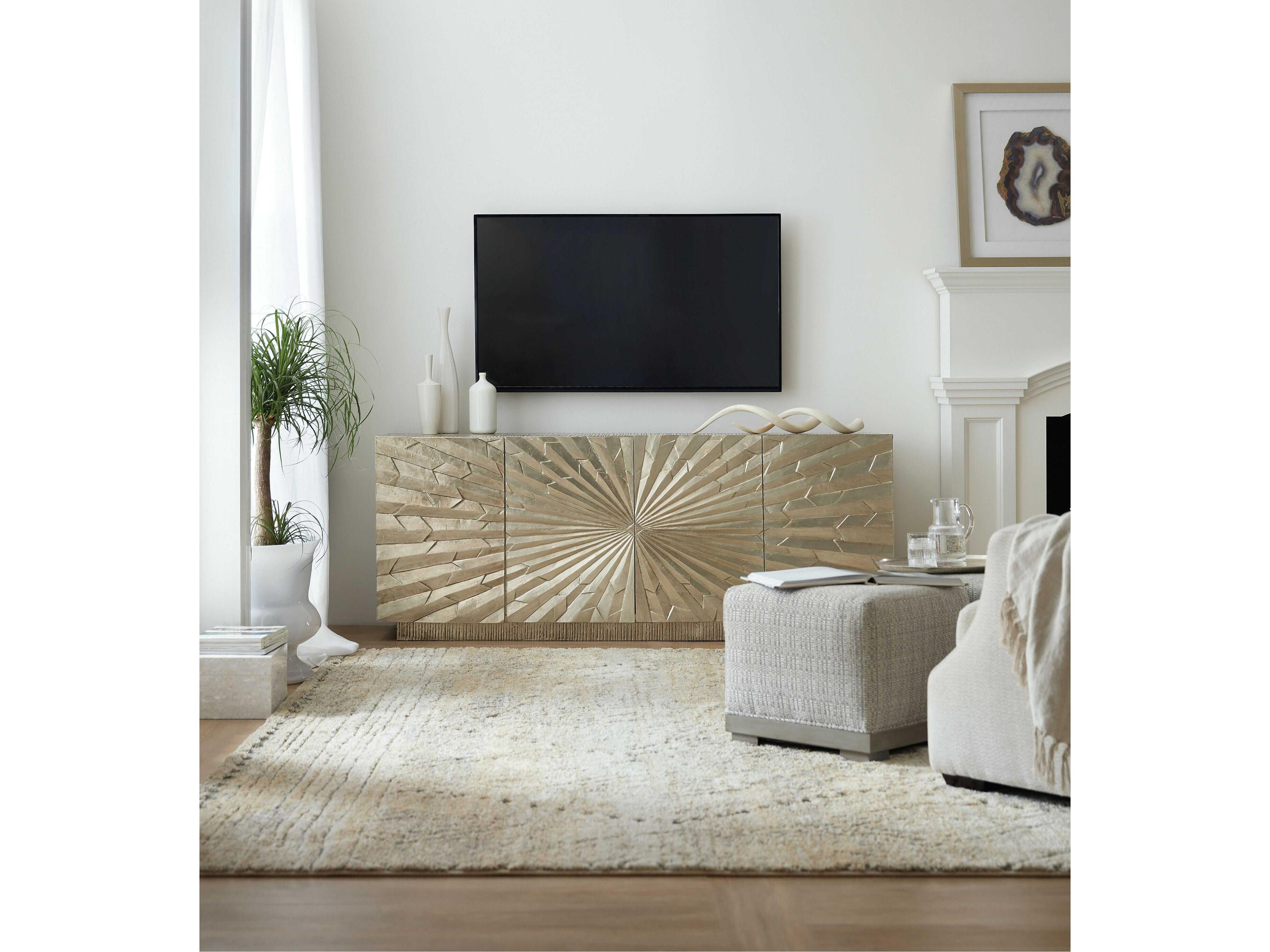 Hooker Furniture Big Bang 78" Hardwood German Silver Media Console