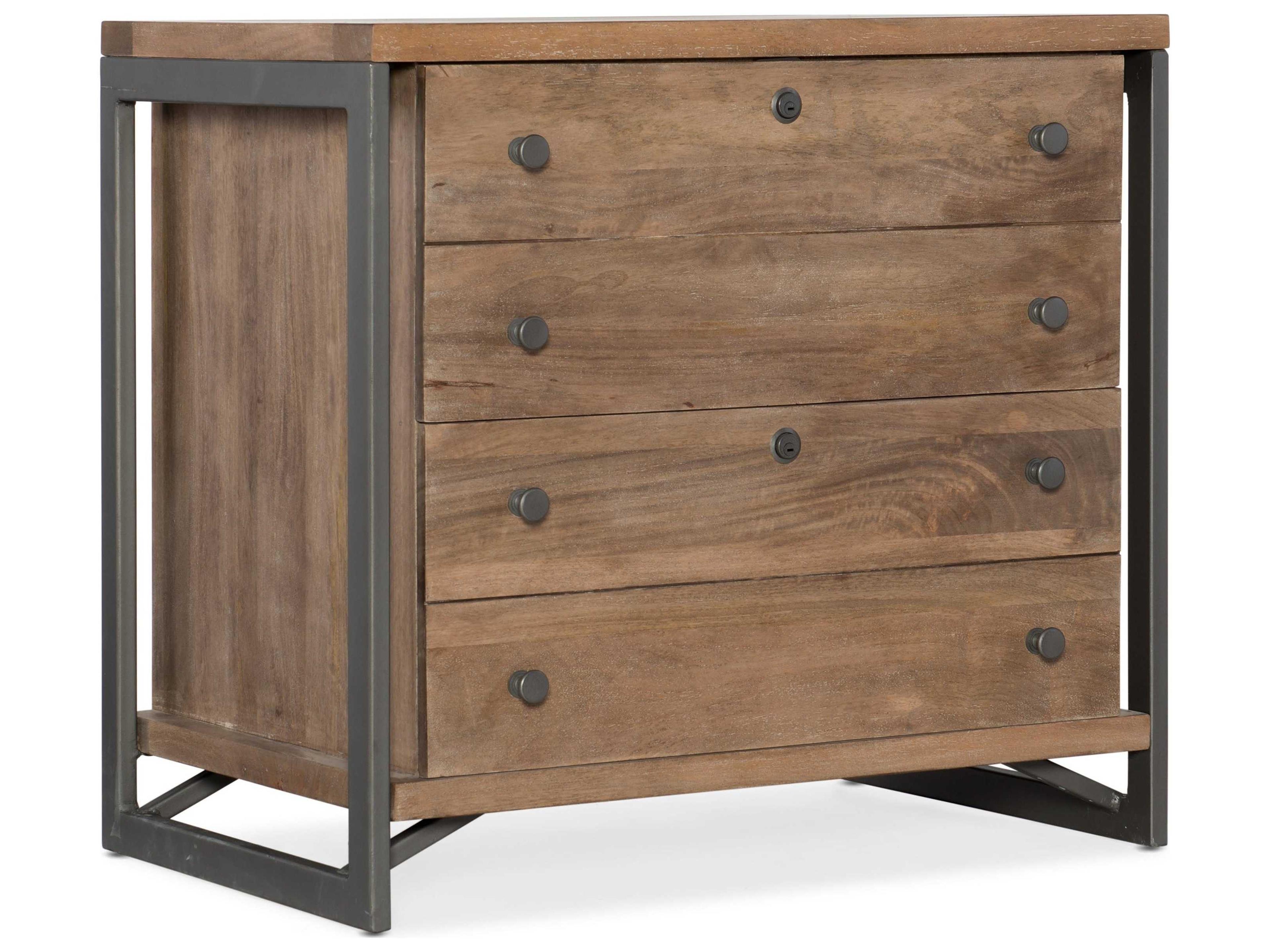 Gray Natural Wood File Cabinet