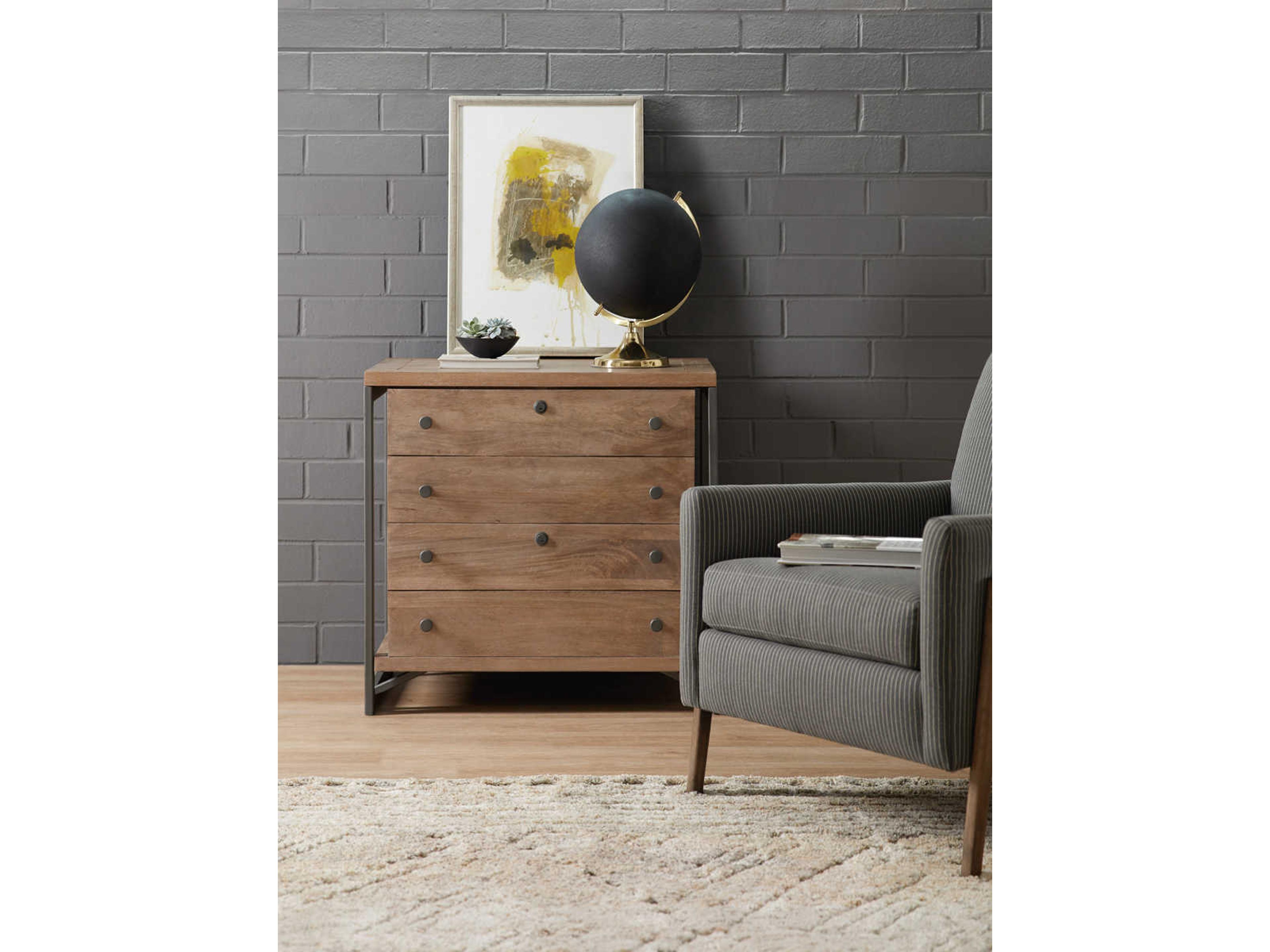 Luxecor Gray Natural Wood File Cabinet