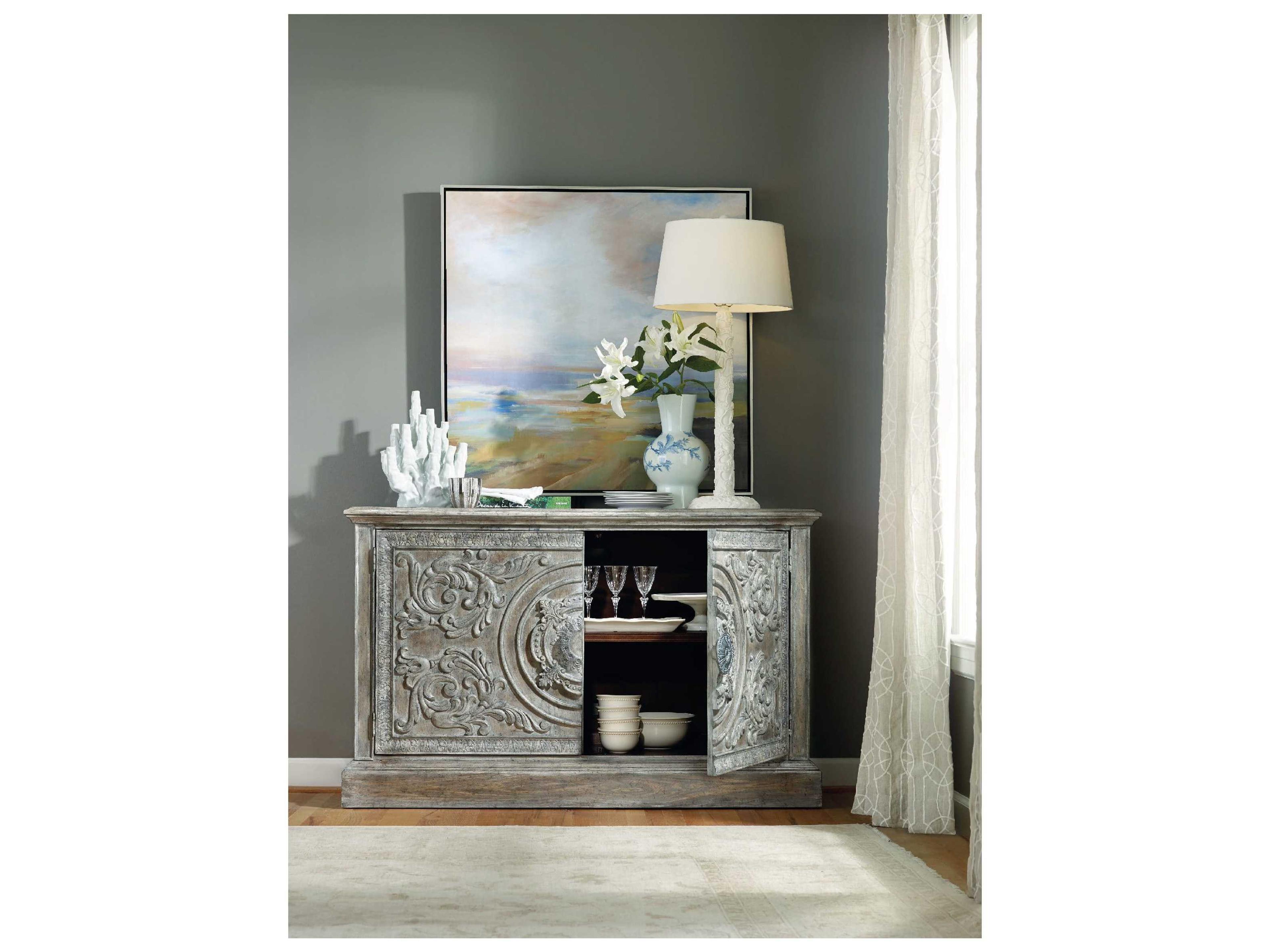 Luxecor Heritage 60" Hardwood An Elegantly Aged Light Wood Sideboard