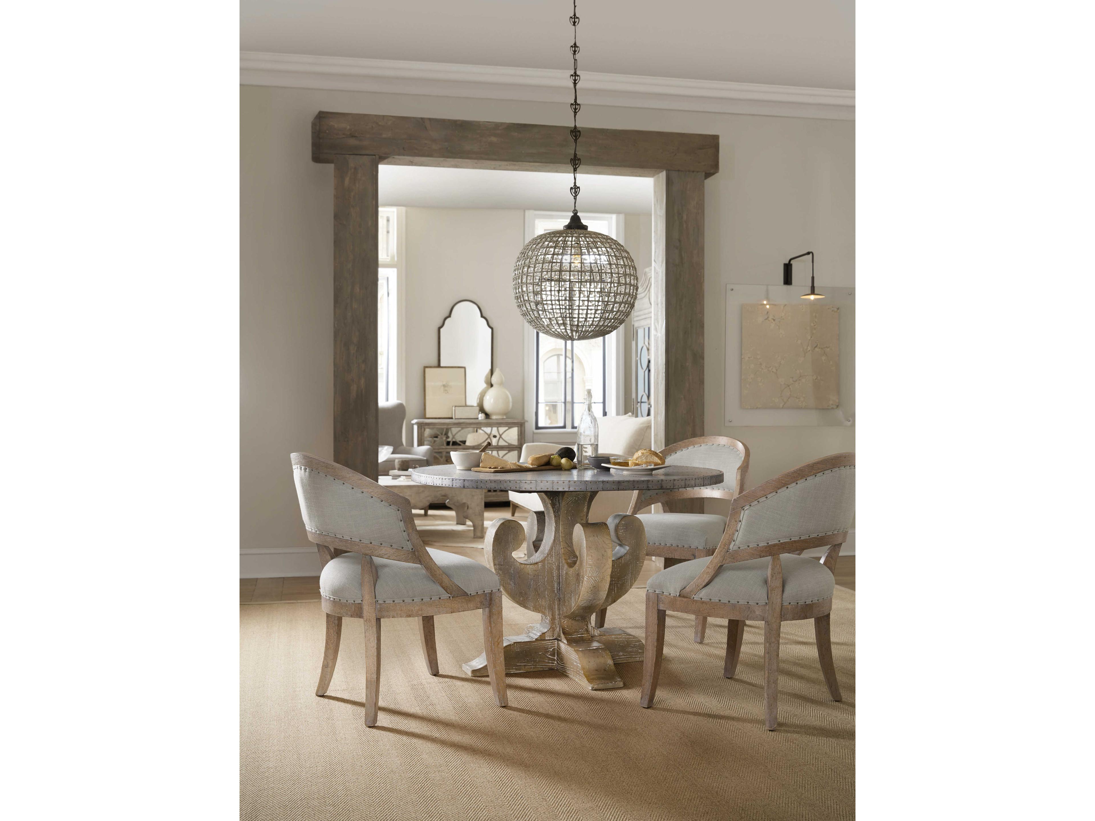 Luxecor Heritage Hardwood Gray Upholstered Side Dining Chair