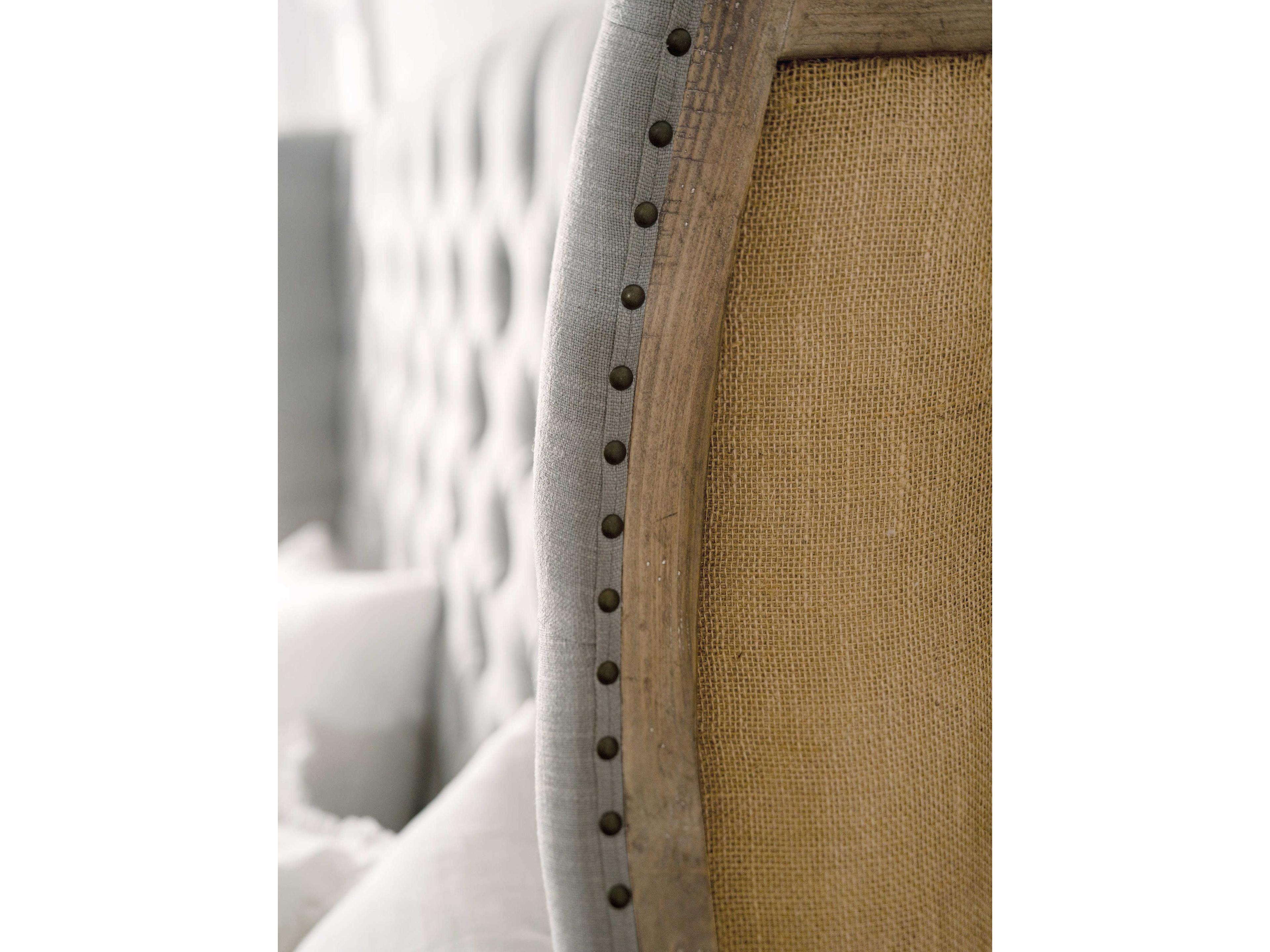 Luxecor Heritage Light Wood Gray Hardwood Upholstered King Panel Bed