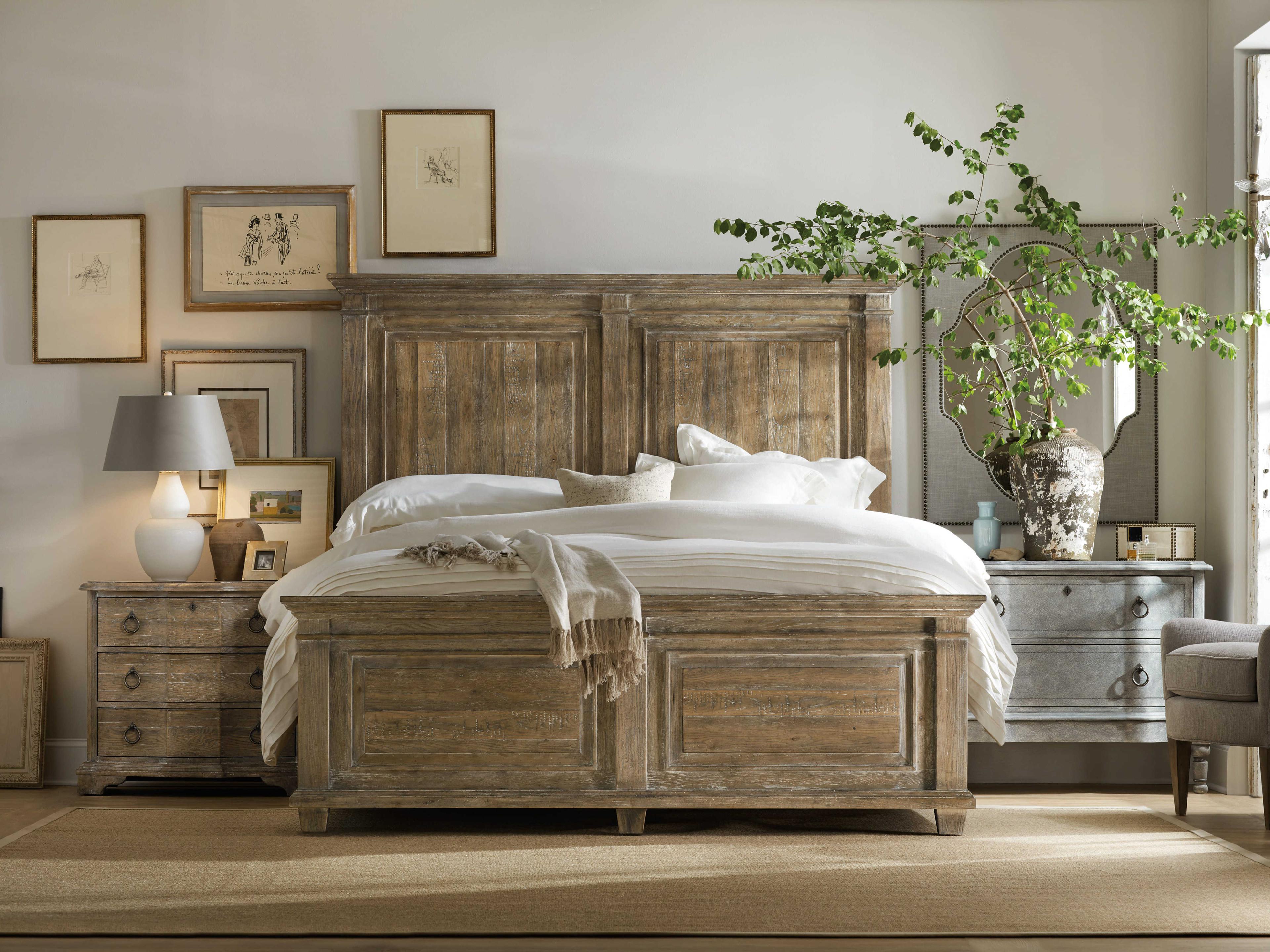 Hooker Furniture Boheme Light Wood Brown Hardwood California King Panel Bed