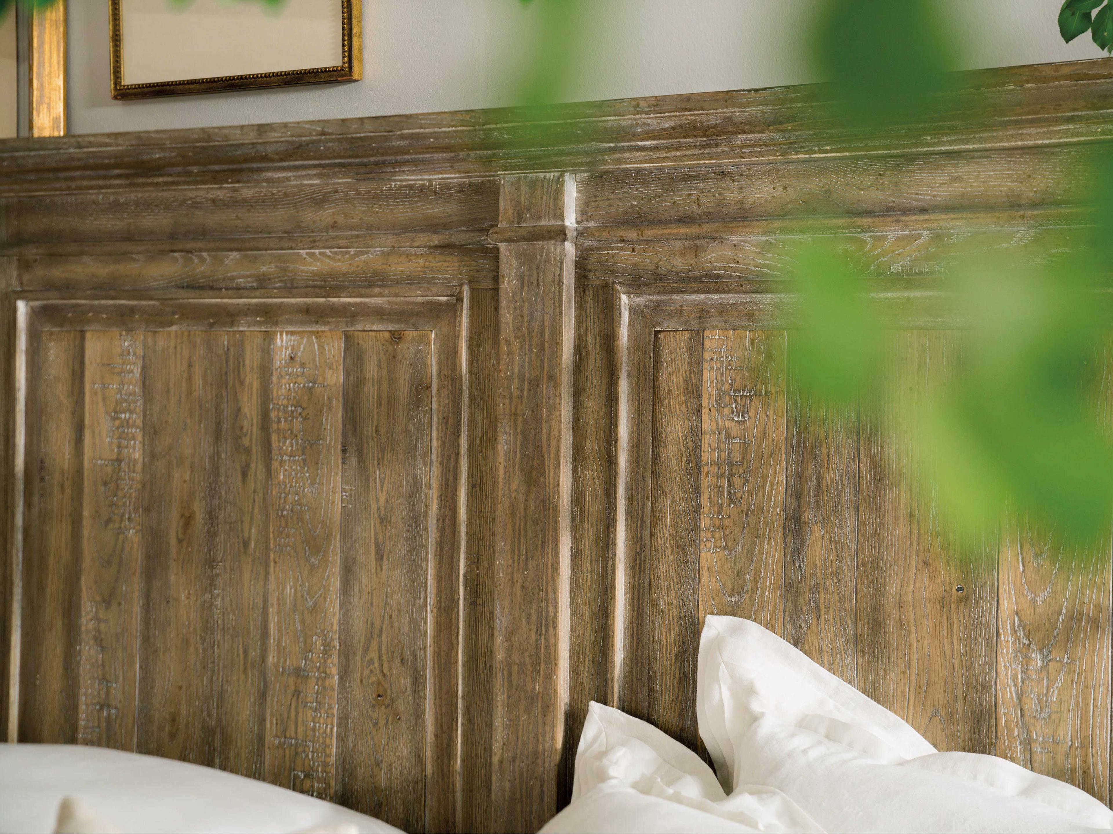 Luxecor Heritage Light Wood Brown Hardwood King Panel Bed