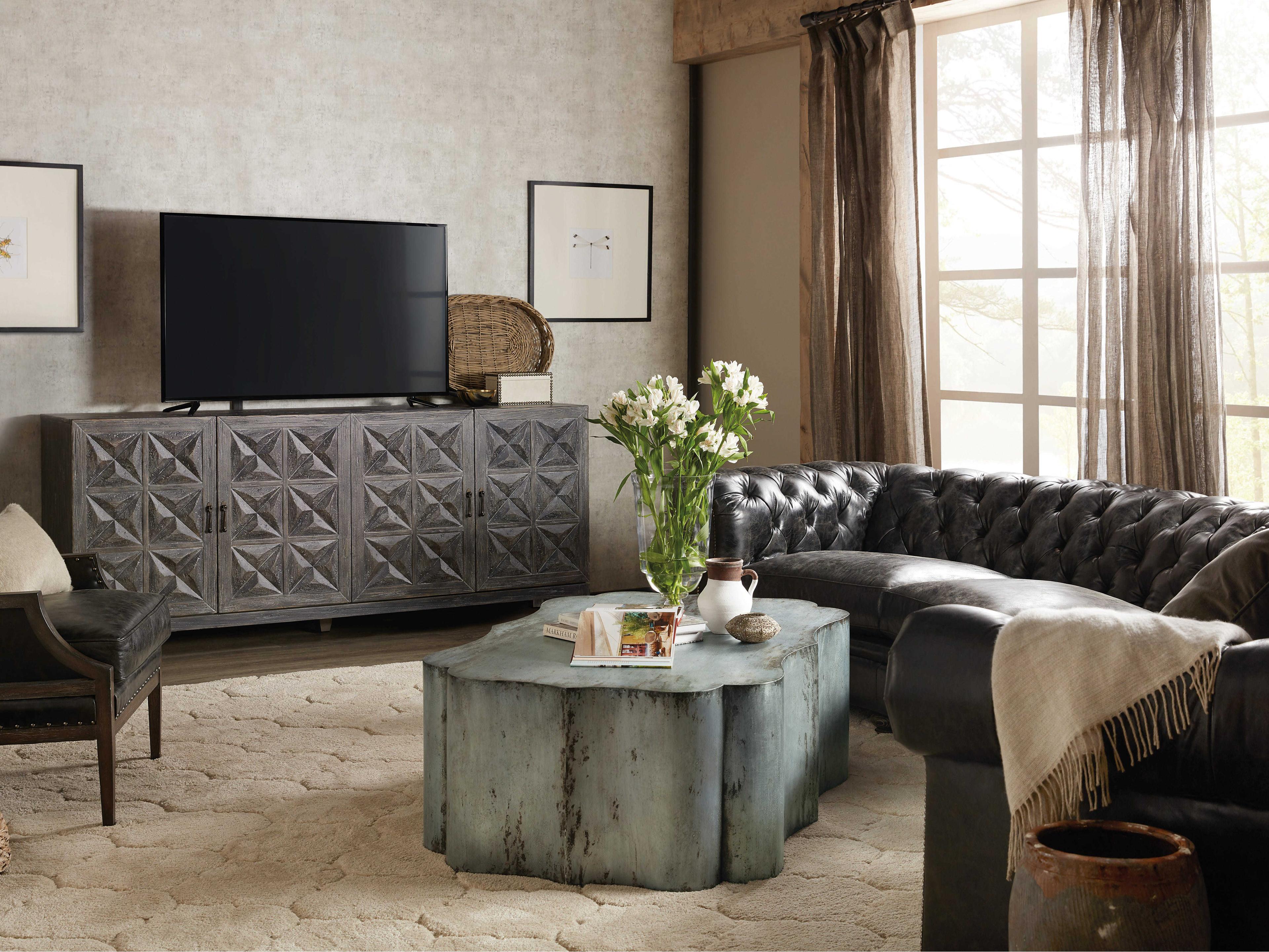 Luxecor Heritage 83" Elm Wood Gray Media Console