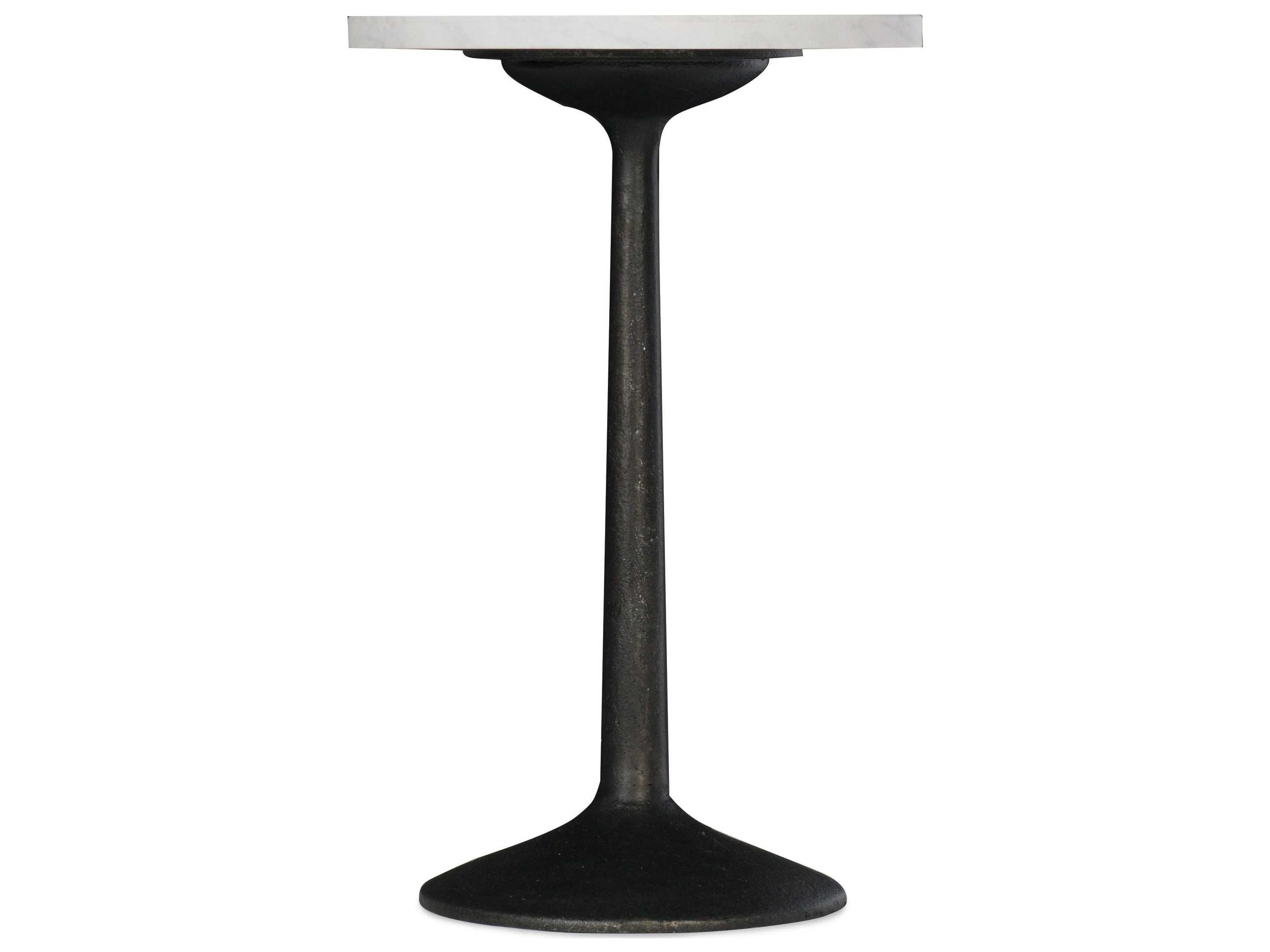 Beaumont Martini Round Waxed Marble Ingot Sandblasted End Table