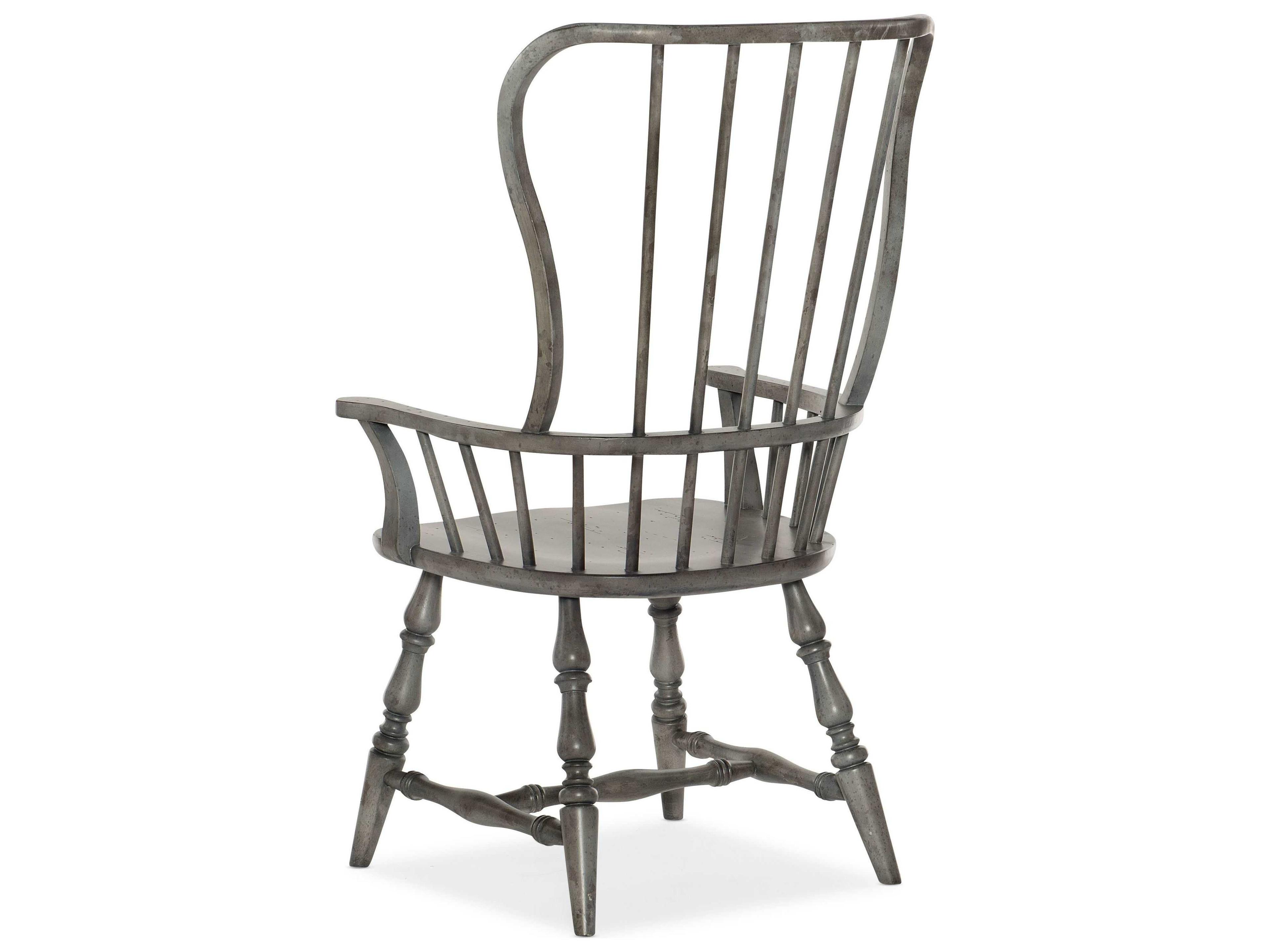 Luxecor Heritage Poplar Wood Gray Arm Dining Chair