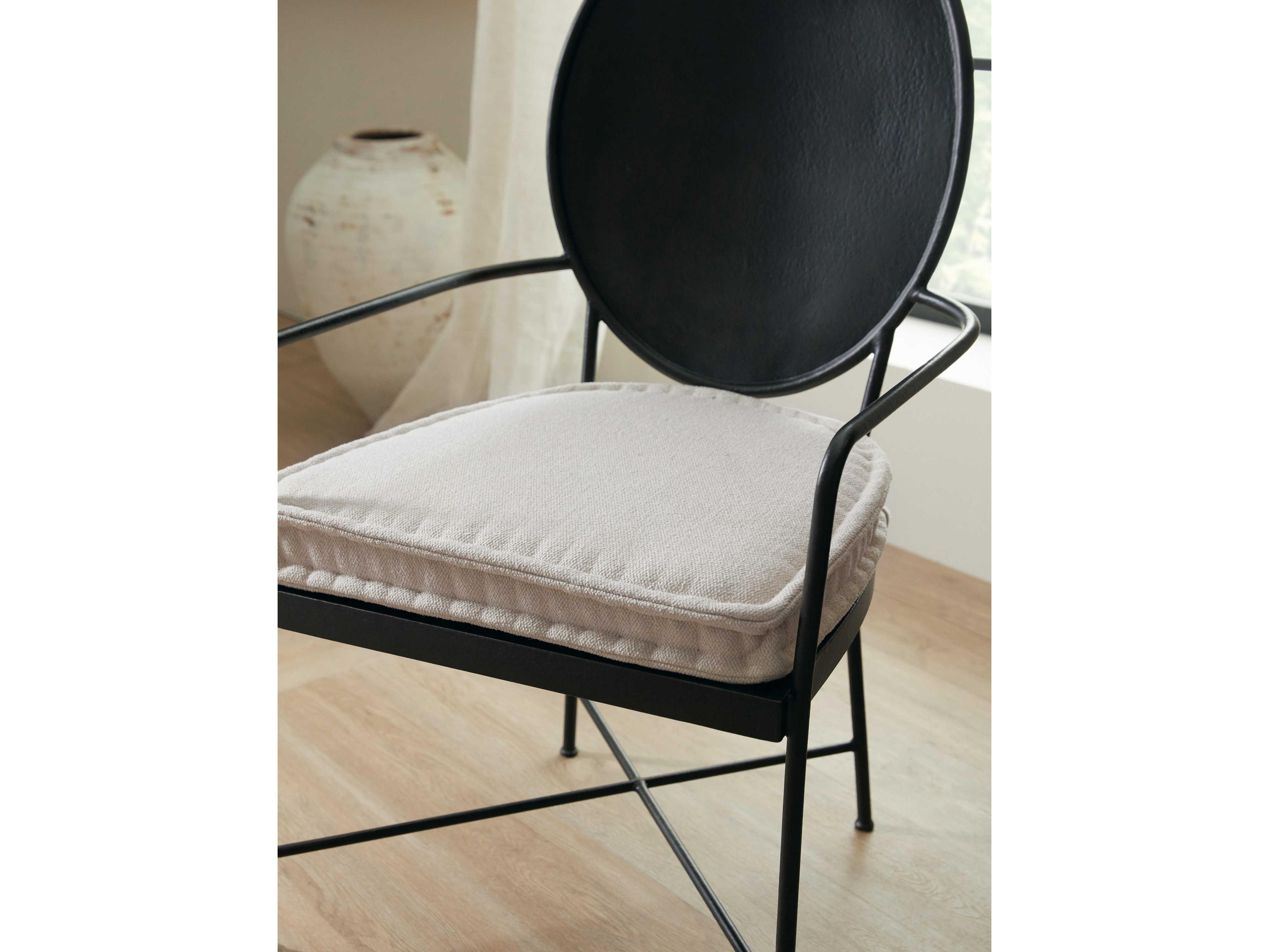 Luxecor Heritage Tufted Black Upholstered Arm Dining Chair