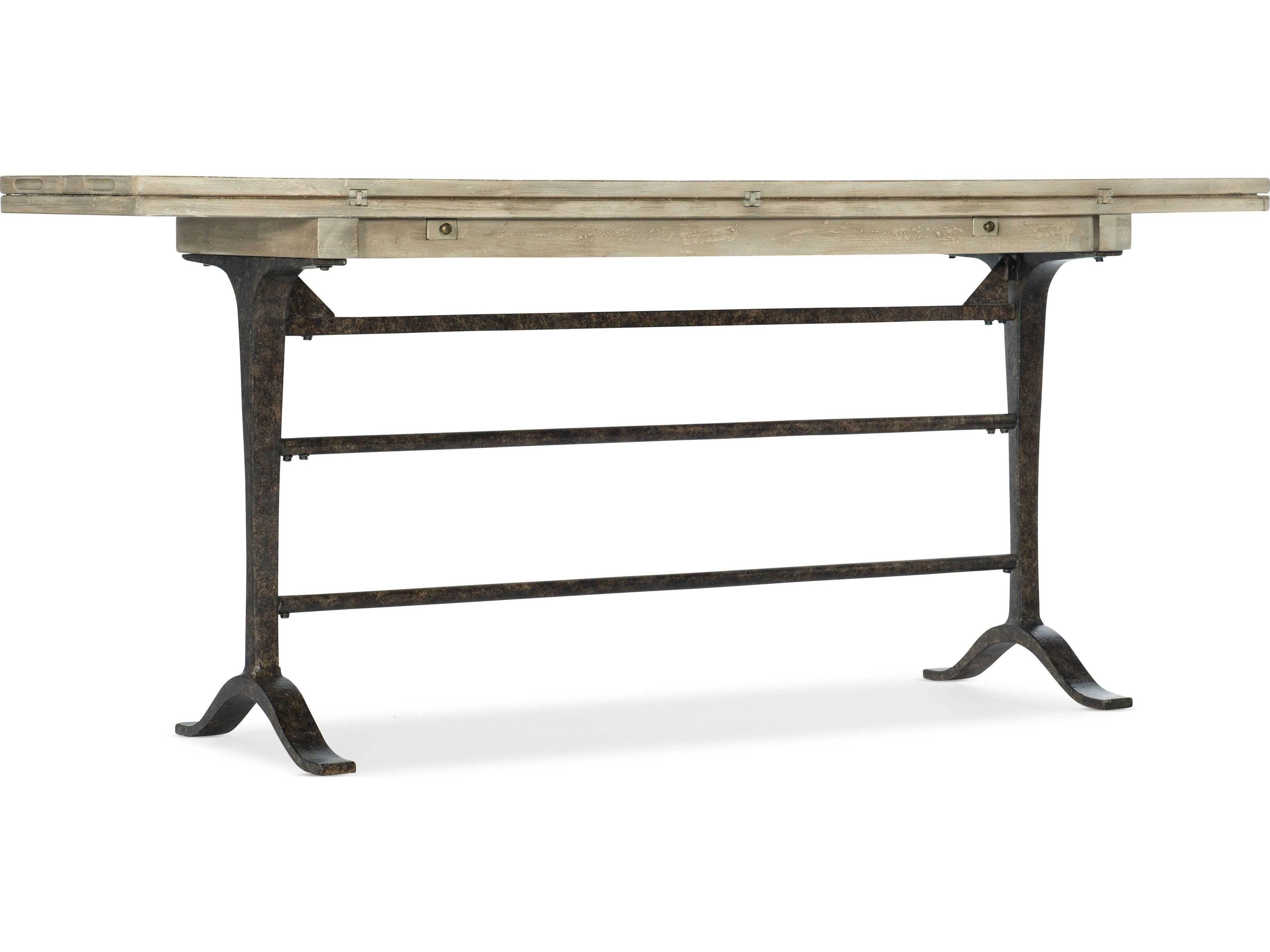 Luxecor Heritage Flip-Top Rectangular Light Wood Console Table