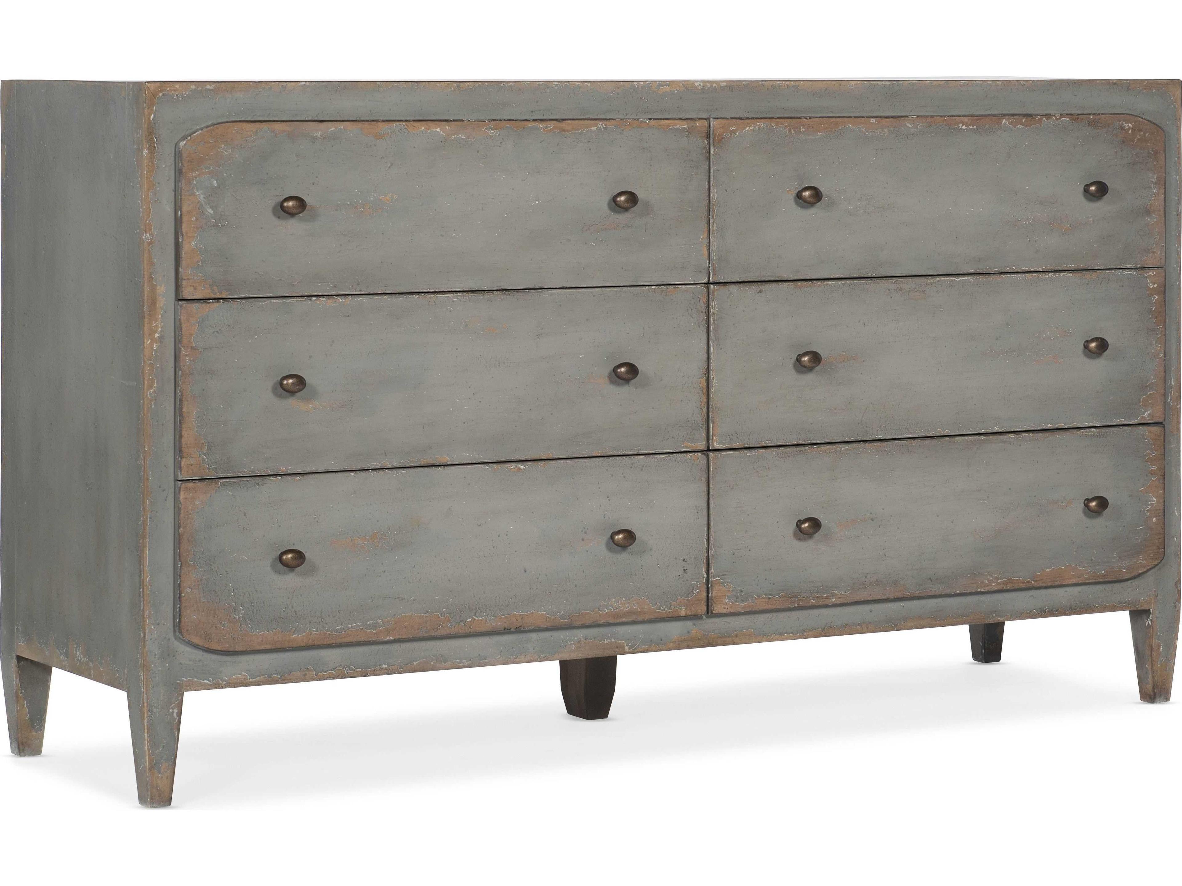 Ciao Bella Six-Drawer Dresser in Speckled Gray