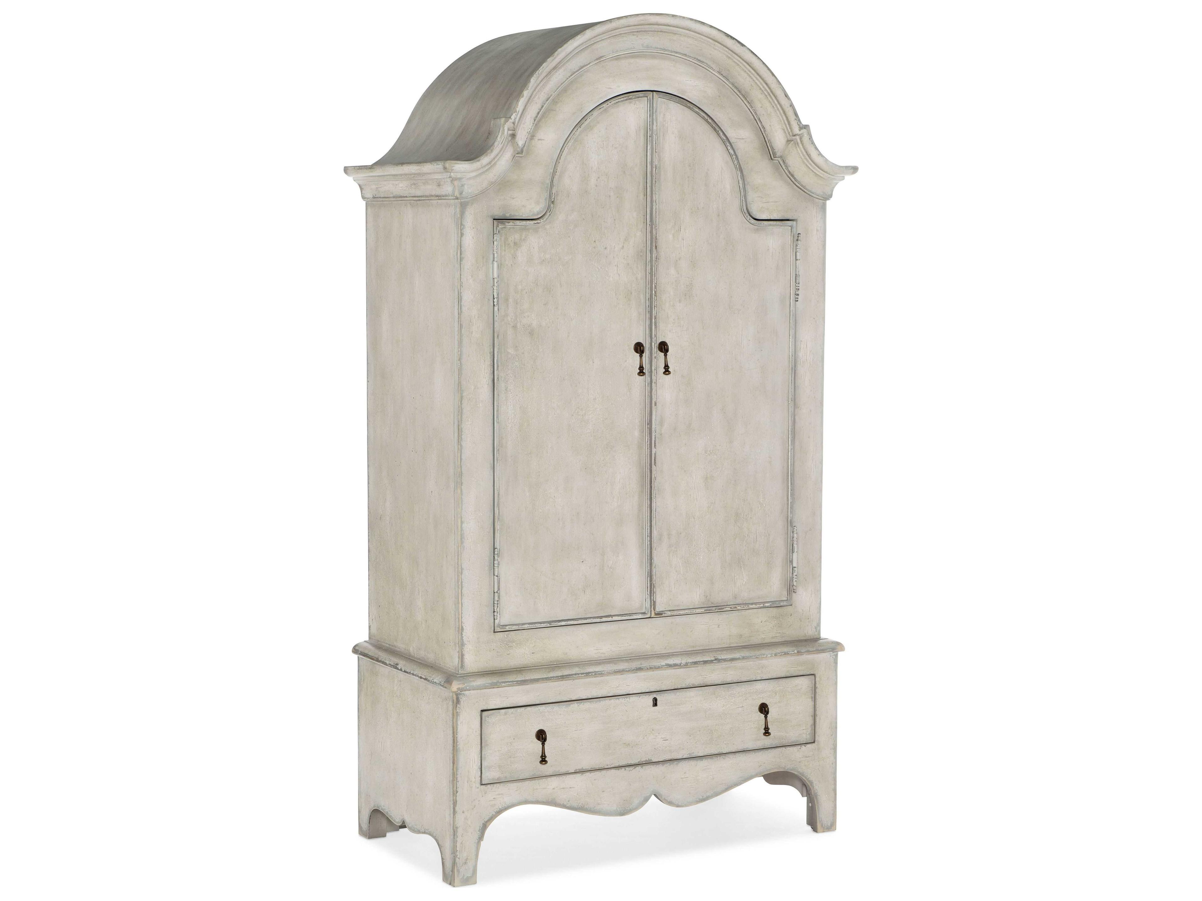 Ciao Bella Distressed White Hardwood Wardrobe Armoire