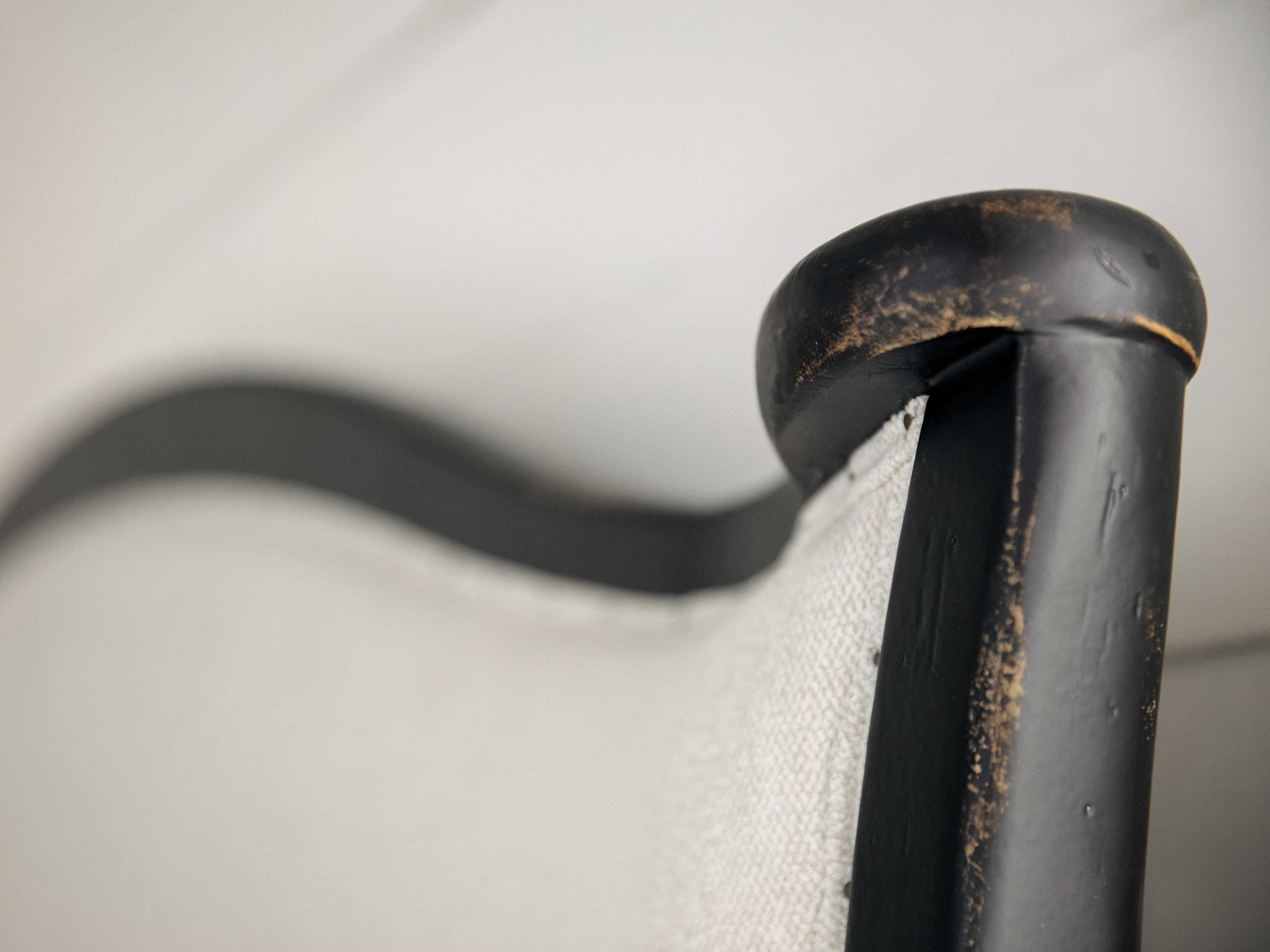 Luxecor Heritage Tuscan White Black Poplar Wood Upholstered Queen Panel Bed